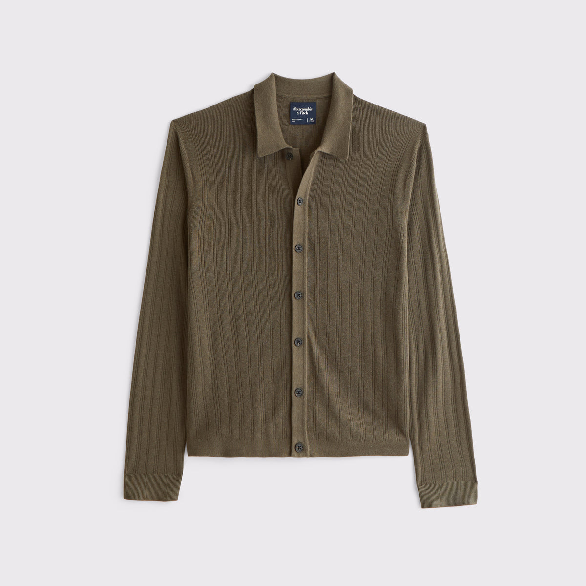 Abercrombie Long-Sleeve Button-Through Collared Sweater