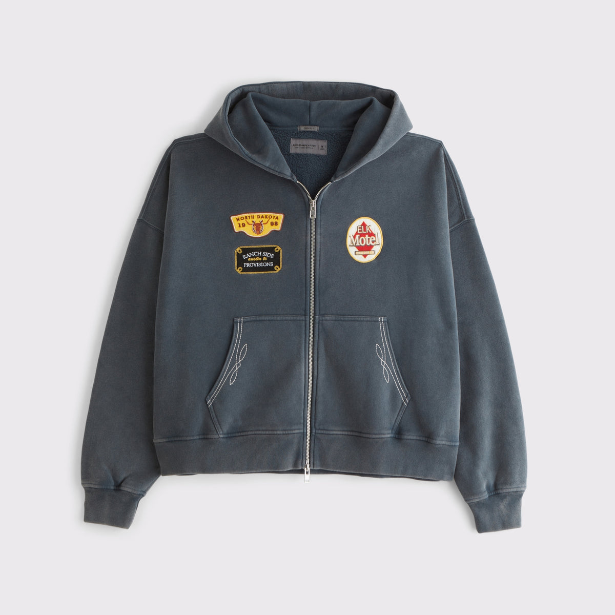 Abercrombie Essential Cropped Full-Zip Hoodie