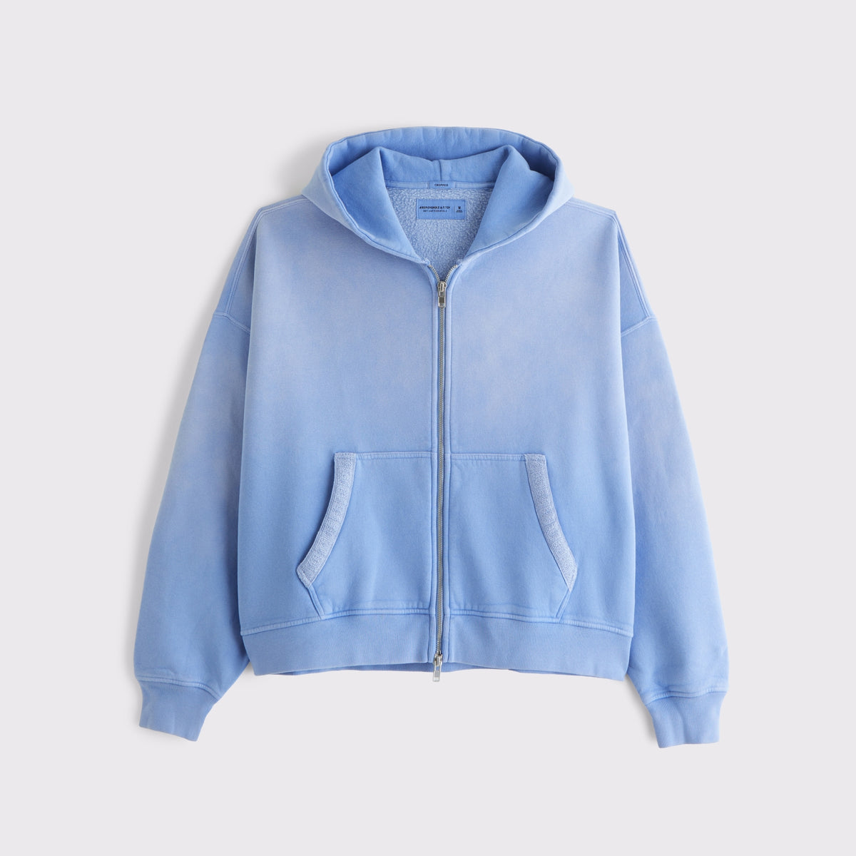 Abercrombie Essential Cropped Full-Zip Hoodie