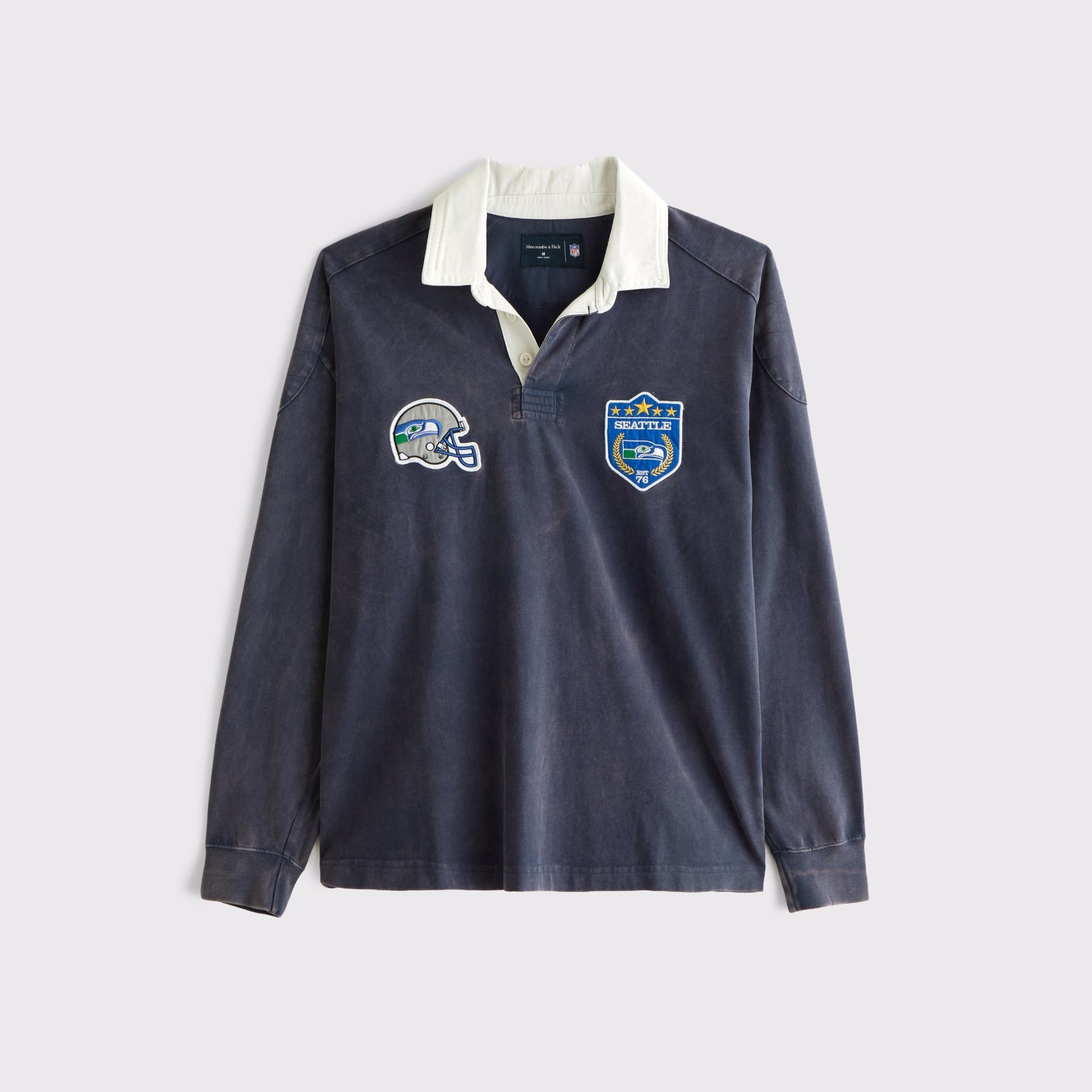 Abercrombie Seattle Seahawks Premium Heavyweight Rugby Polo