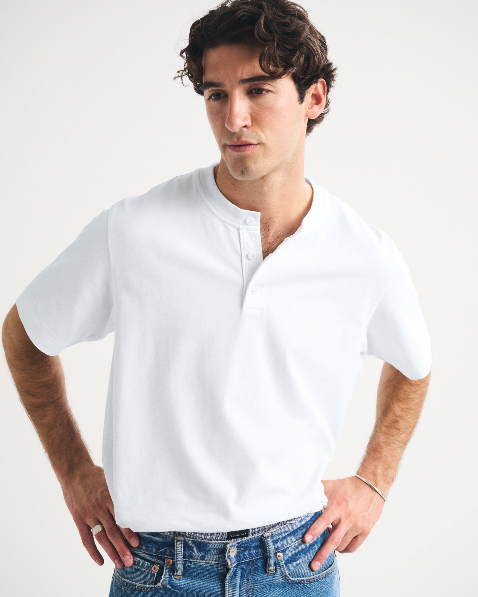 Abercrombie Short-Sleeve Premium Heavyweight 2.0 Henley