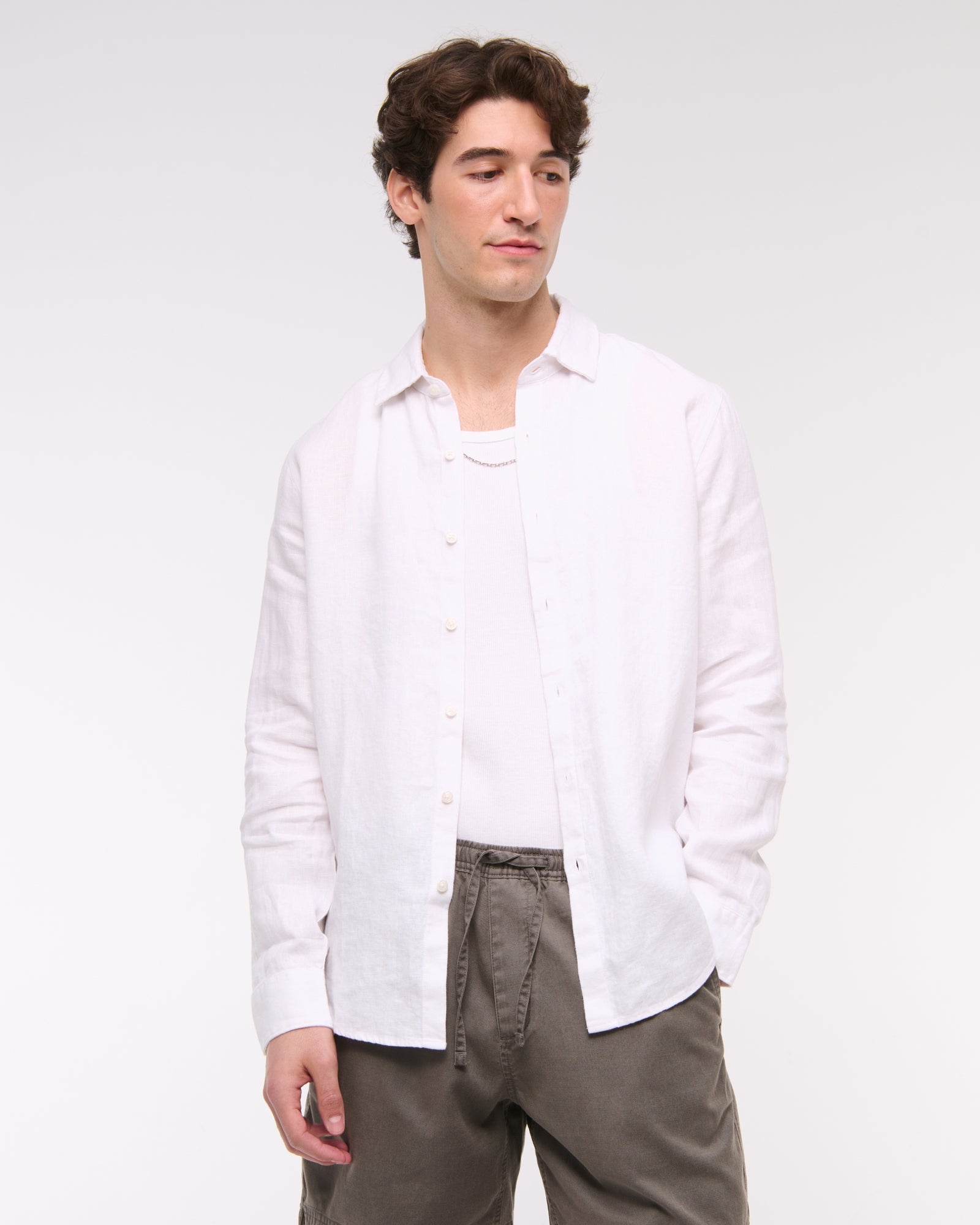 Abercrombie the A&F Collins Linen-Blend Shirt