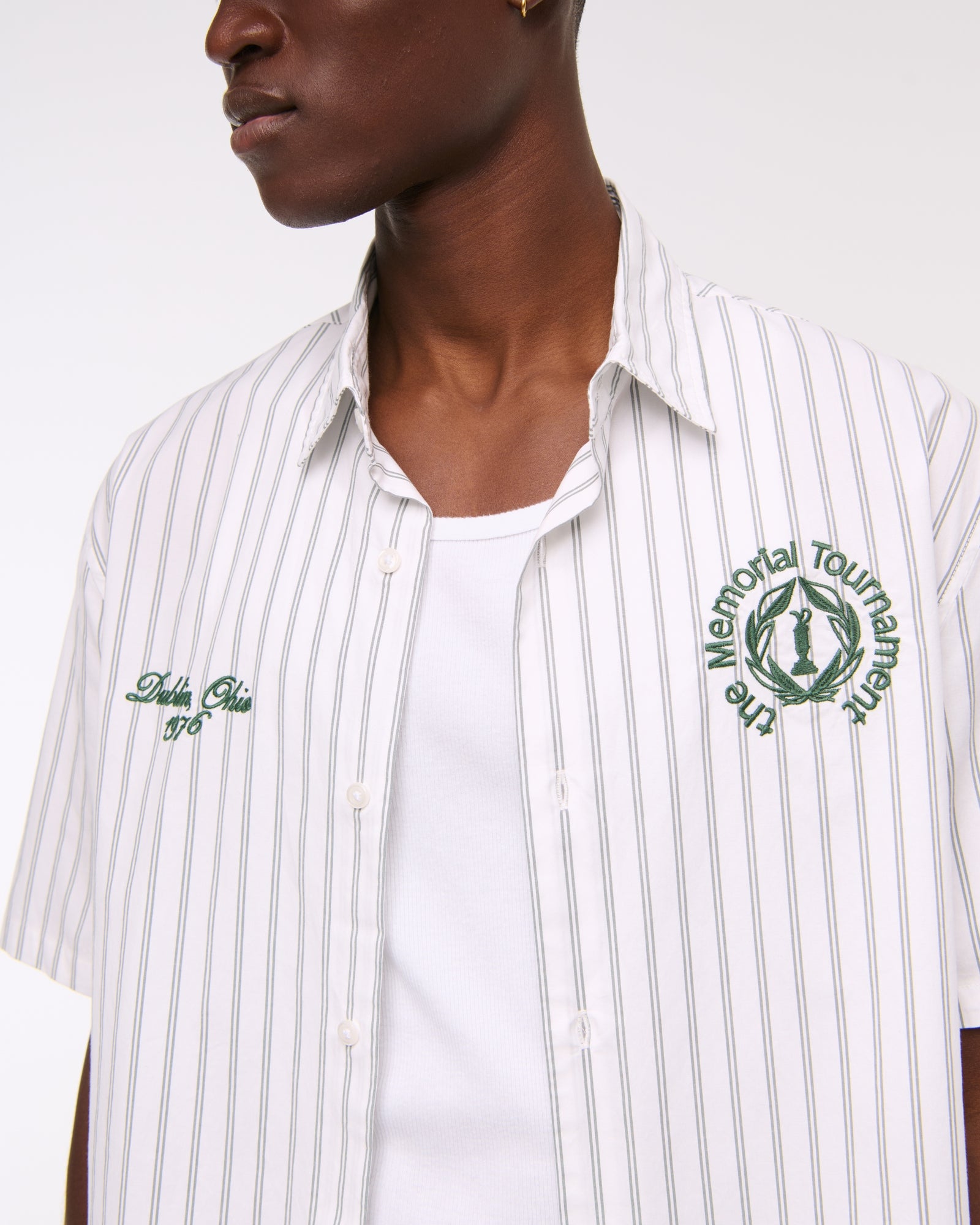 Abercrombie Short-Sleeve Memorial Tournament Workwear Button-Up Shirt
