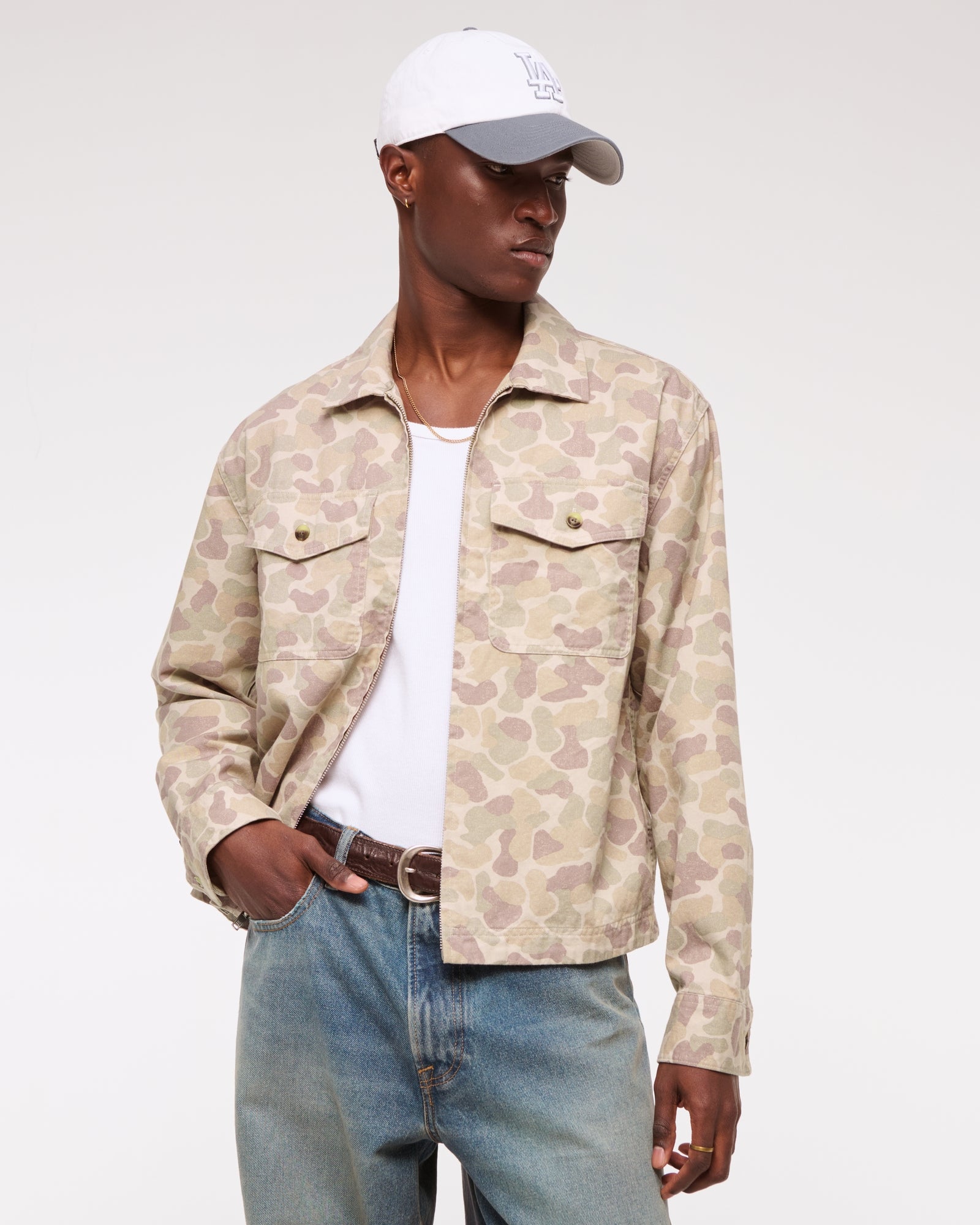 Abercrombie Twill Zip Shirt Jacket