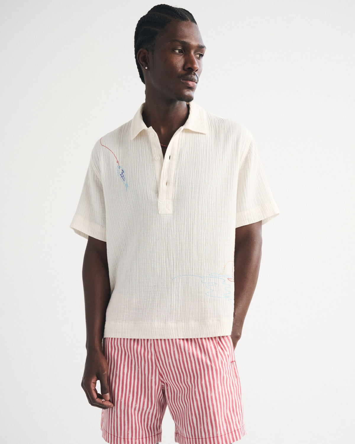 Abercrombie Short-Sleeve Gauzy Popover