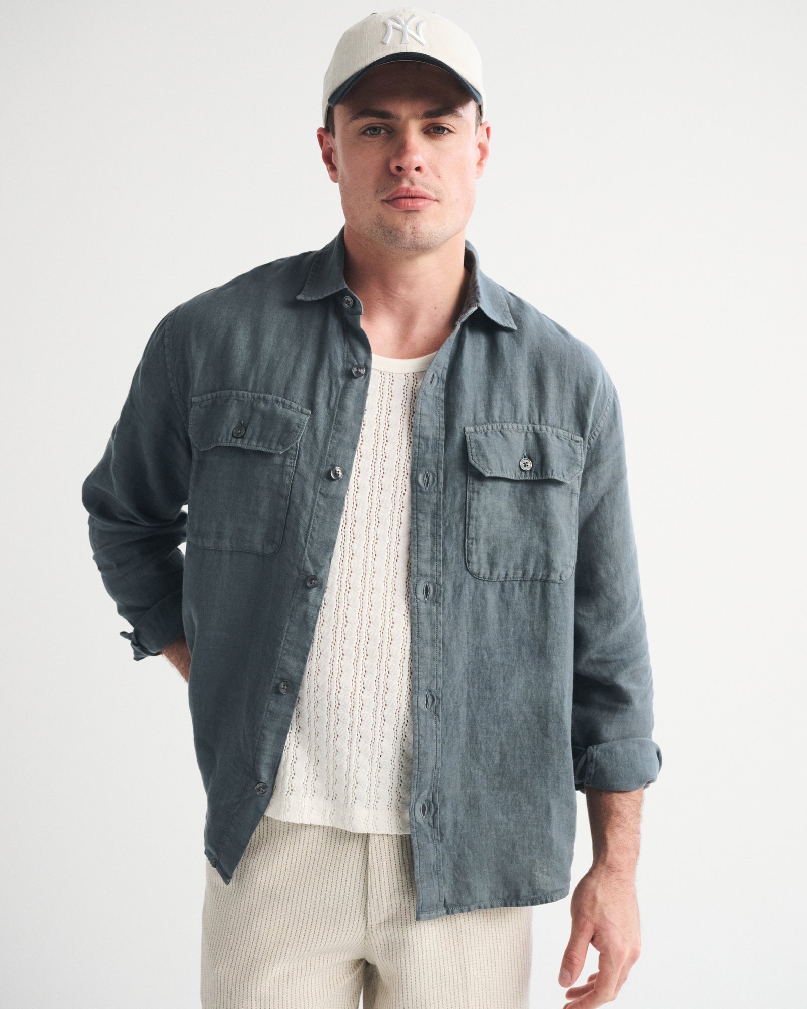 Abercrombie 100% Linen 2-Pocket Shirt