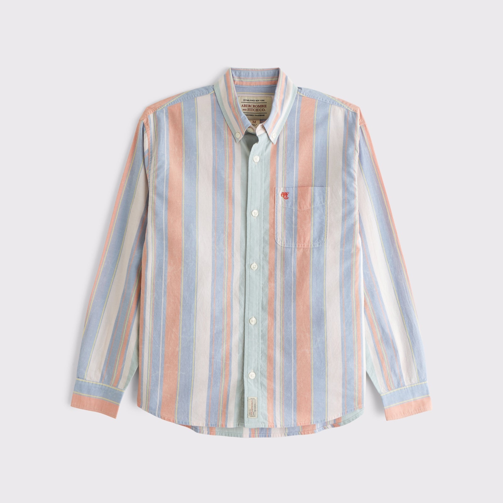 Abercrombie Striped Logo Button-Up Shirt
