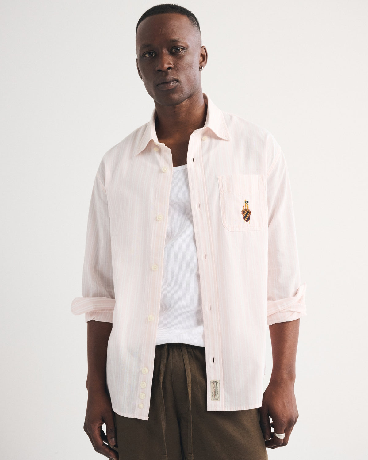 Abercrombie Striped Logo Button-Up Shirt