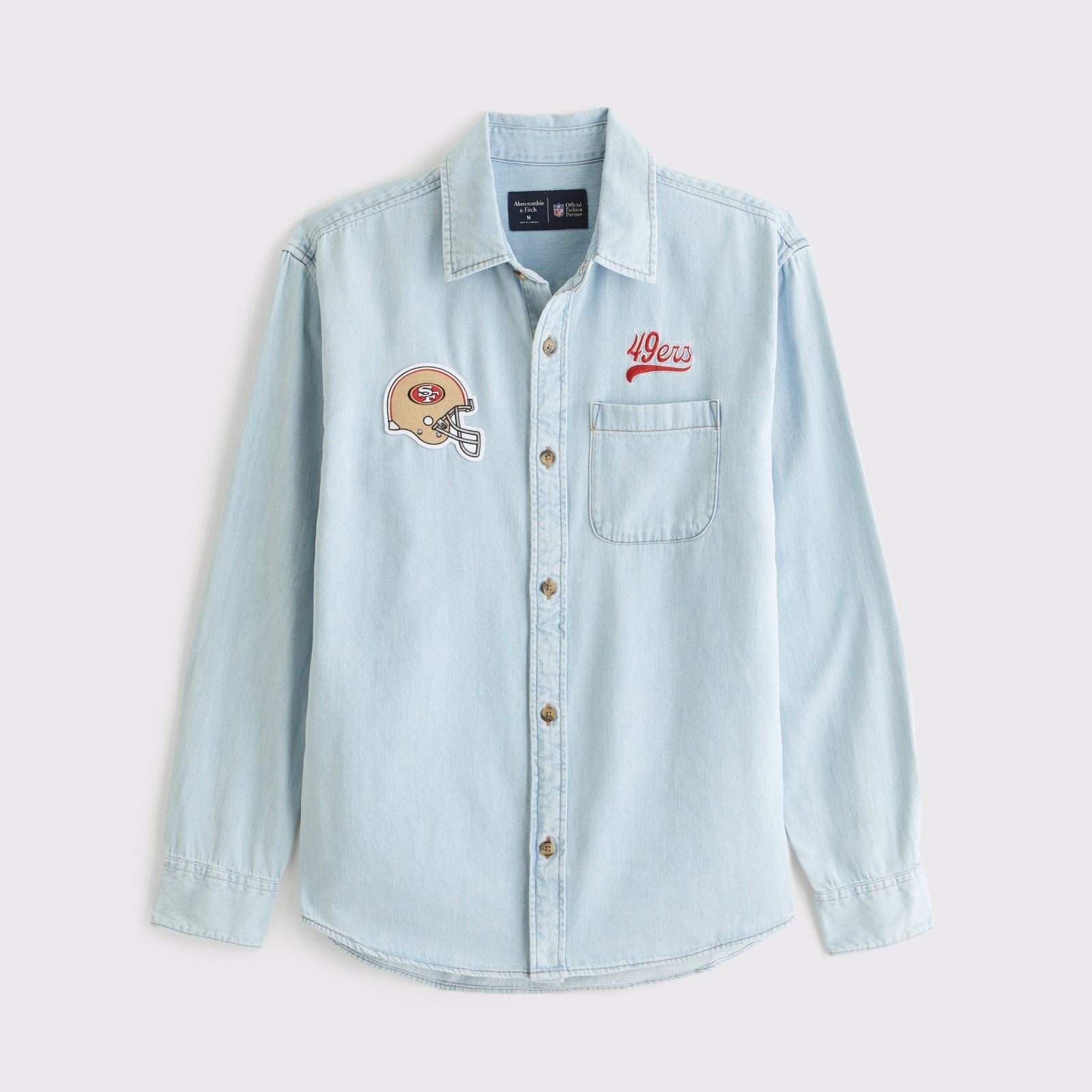 Abercrombie New England Patriots Denim Button-Up Shirt
