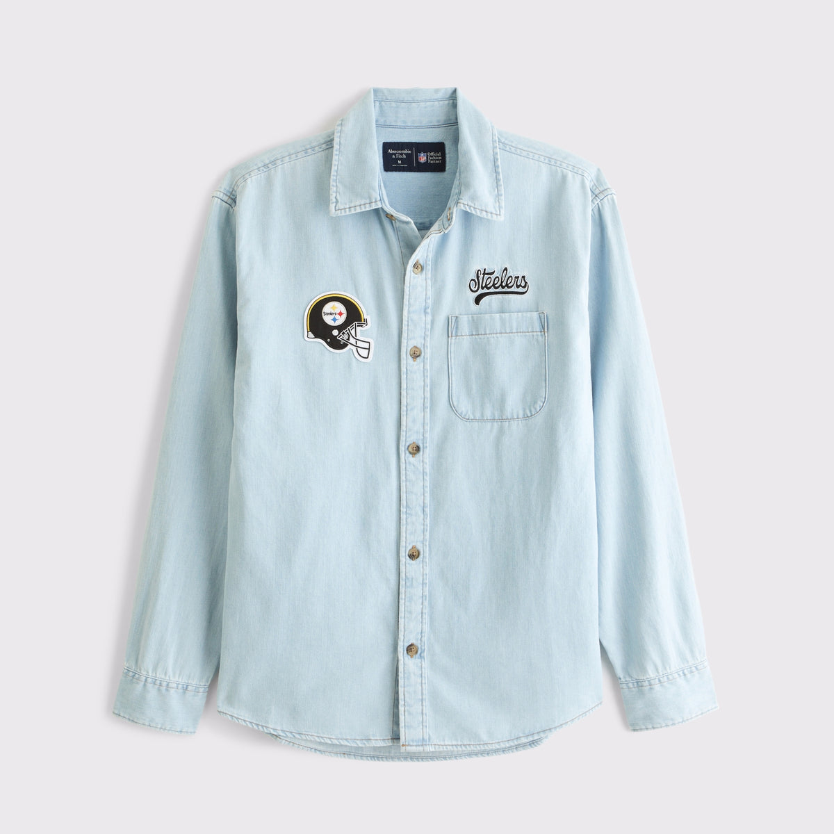 Abercrombie New England Patriots Denim Button-Up Shirt