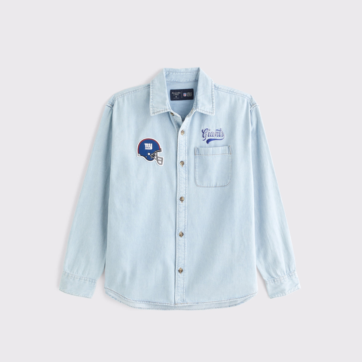 Abercrombie New England Patriots Denim Button-Up Shirt