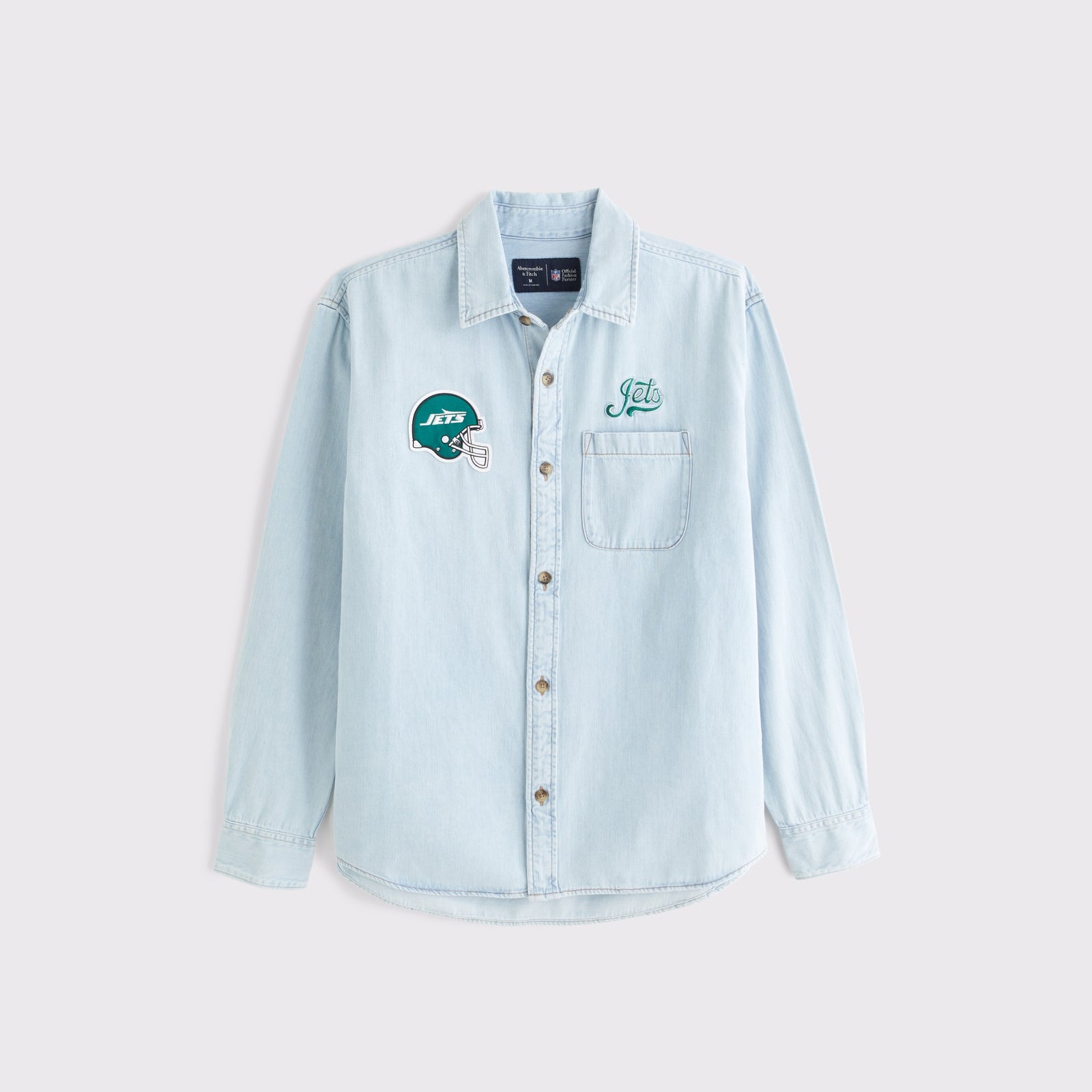 Abercrombie New England Patriots Denim Button-Up Shirt