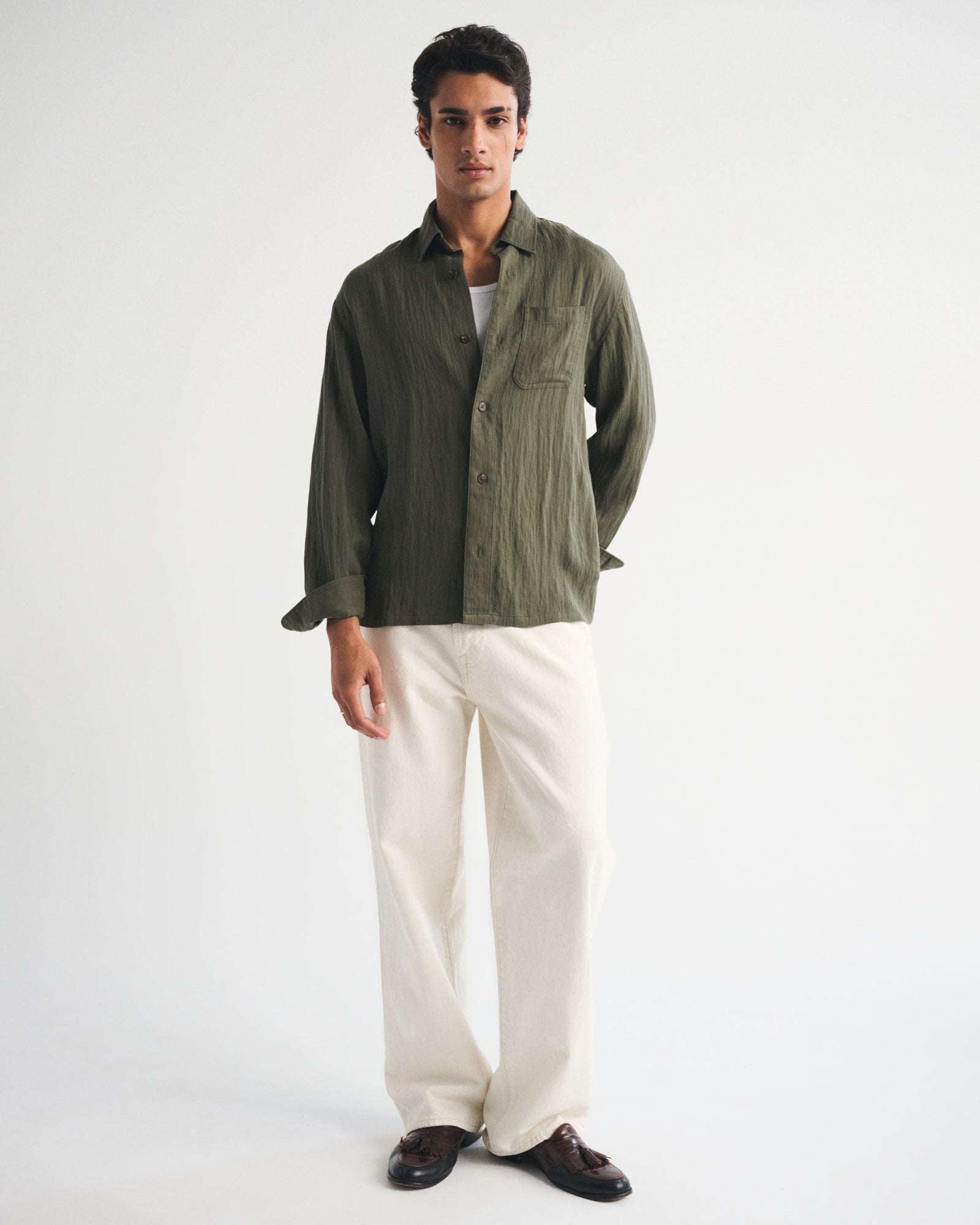 Abercrombie Lyocell-Blend Button-Up Shirt