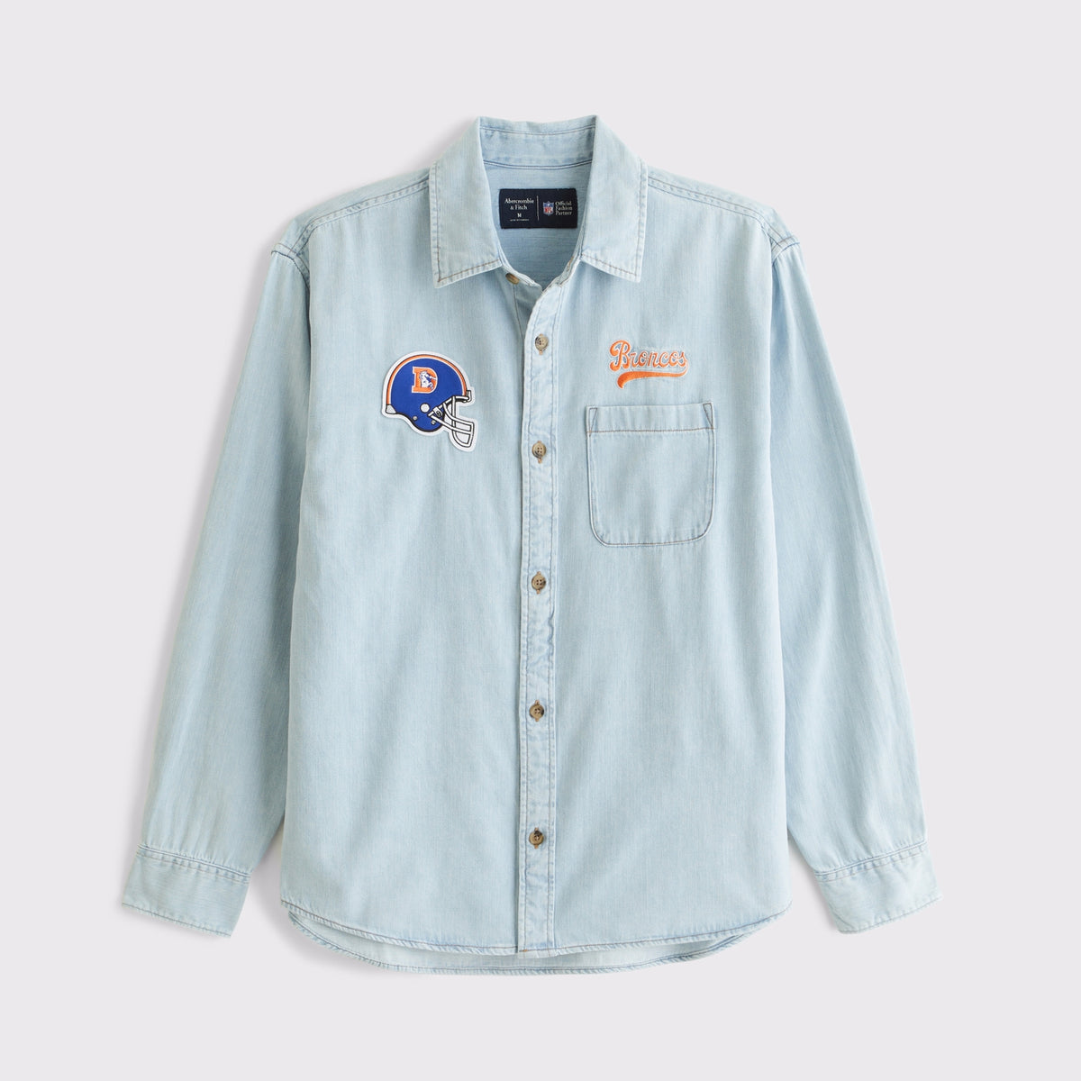 Abercrombie New England Patriots Denim Button-Up Shirt