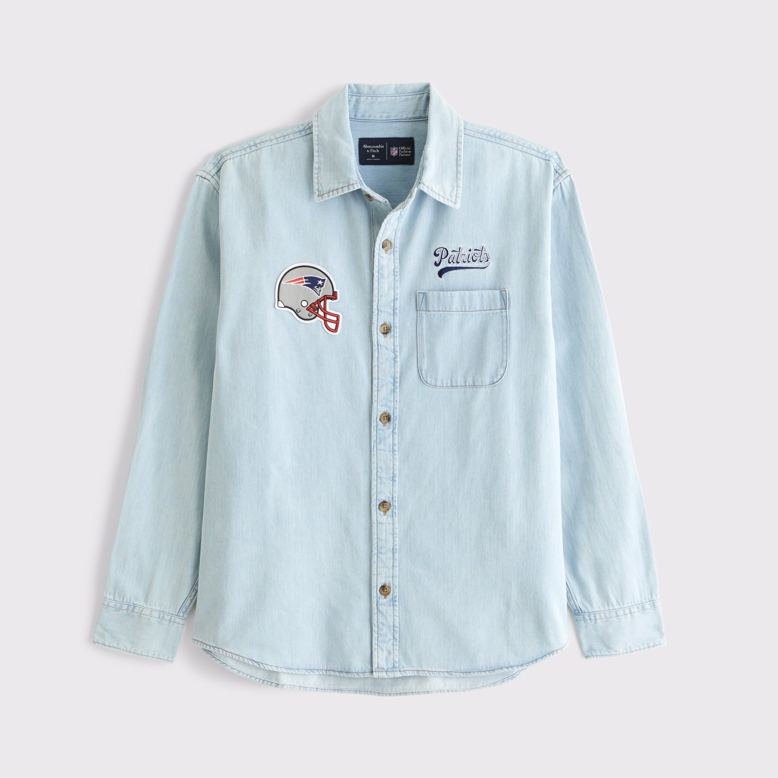 Abercrombie New England Patriots Denim Button-Up Shirt