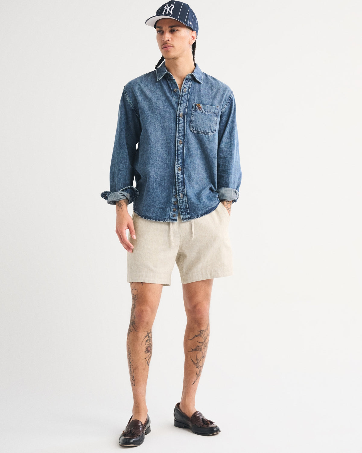 Abercrombie Linen Blend Pull-On Short