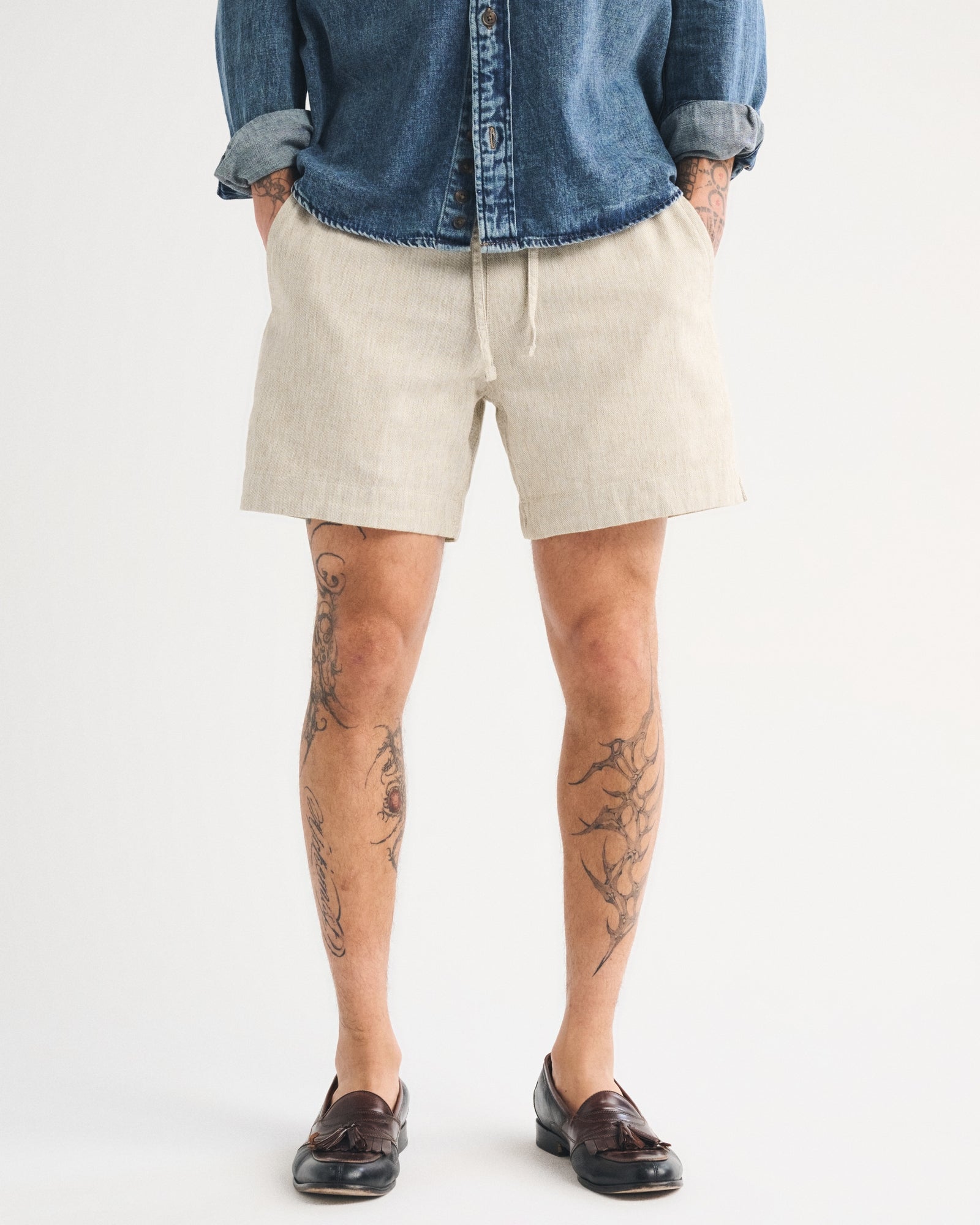 Abercrombie Linen Blend Pull-On Short