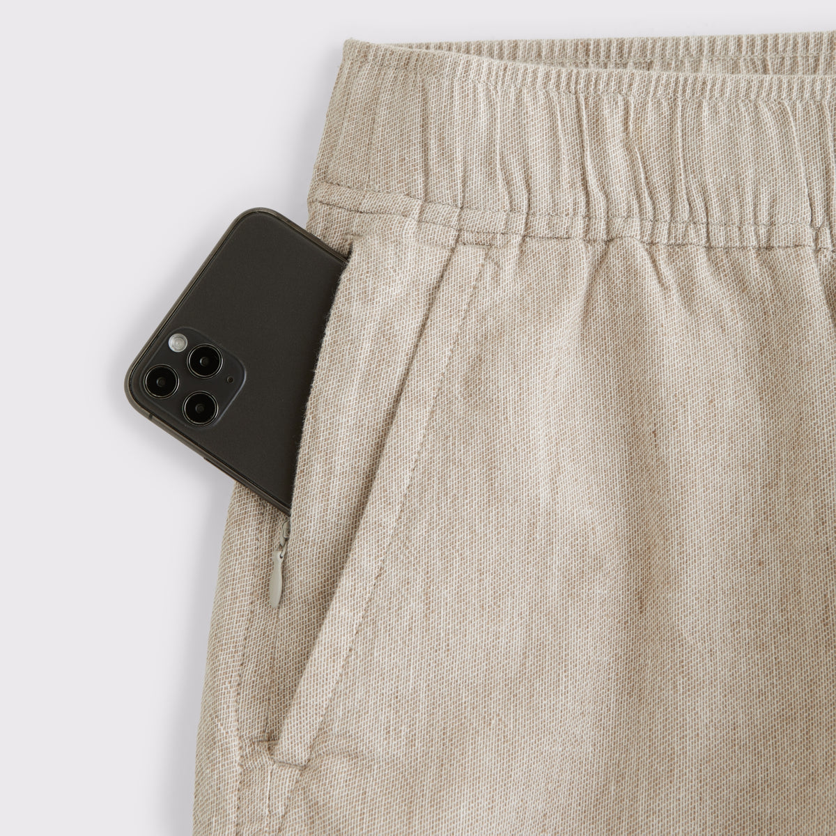 Abercrombie Linen Blend Pull-On Short