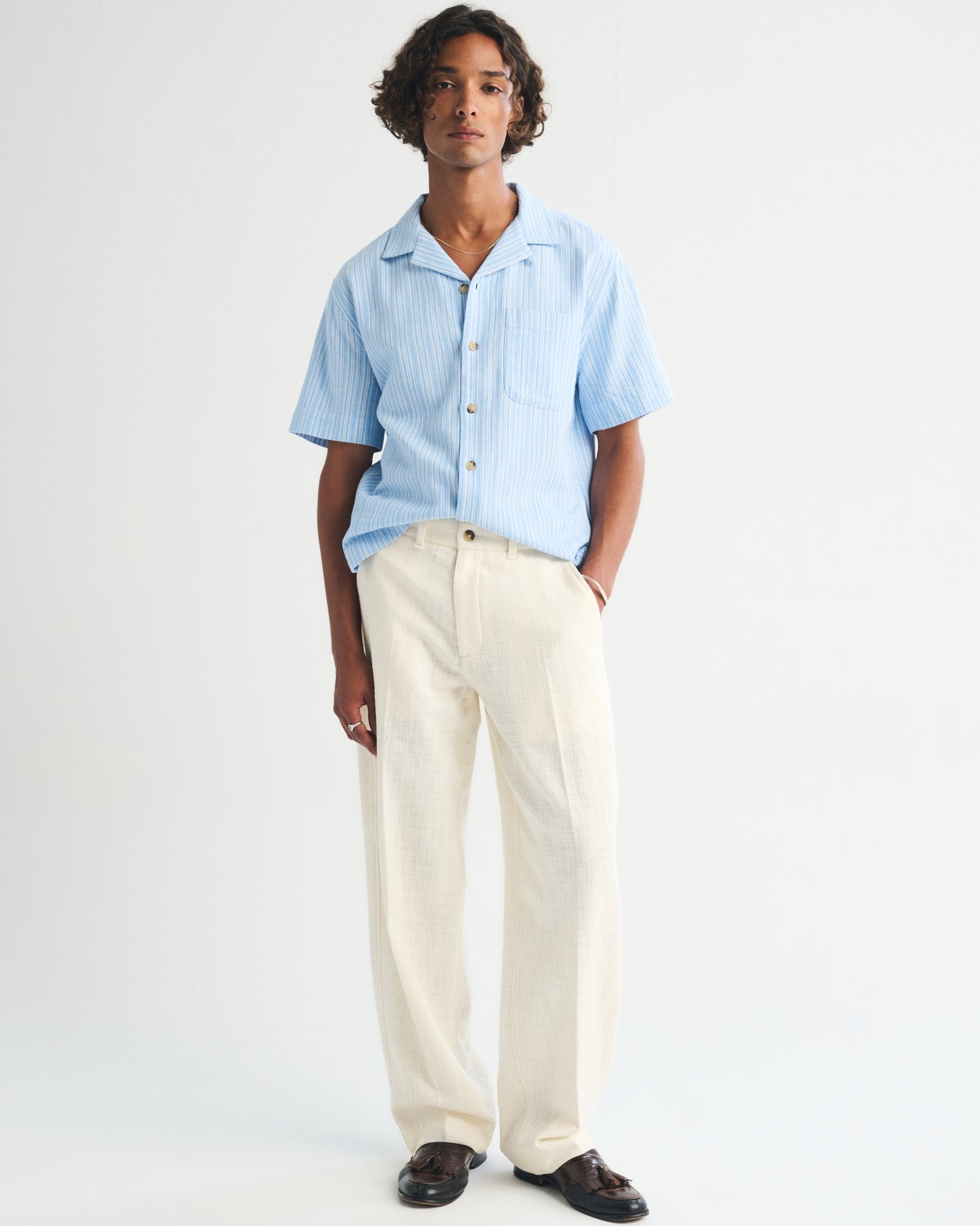 Abercrombie 100% Cotton Textured Baggy Trouser
