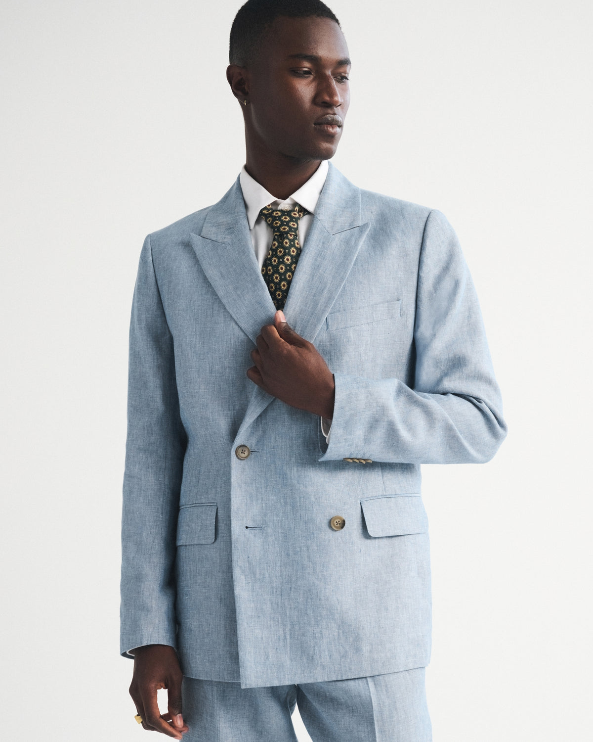 Abercrombie the A&F Collins Double-Breasted 100% Linen Blazer