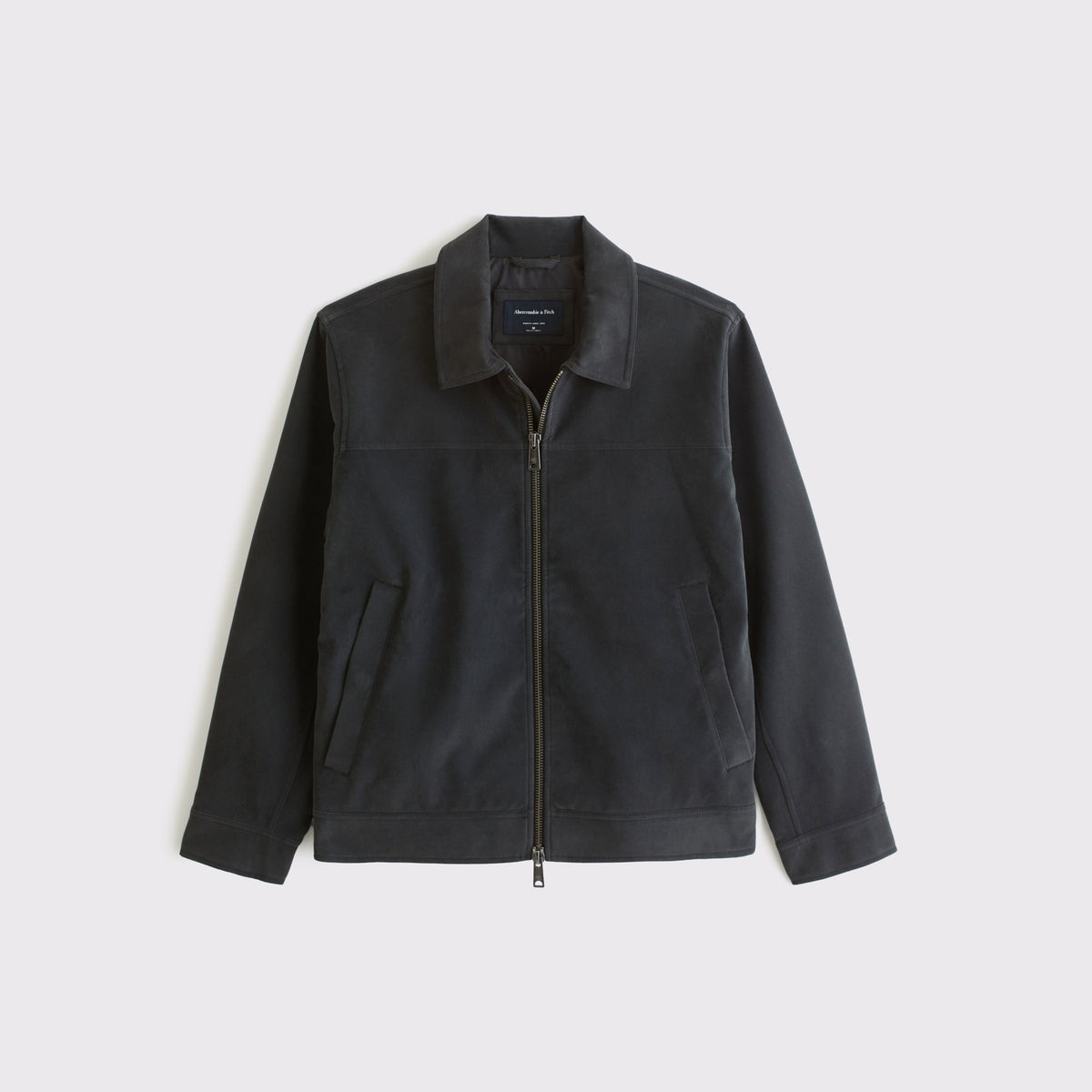 Abercrombie Easy Vegan Suede Zip Trucker Jacket