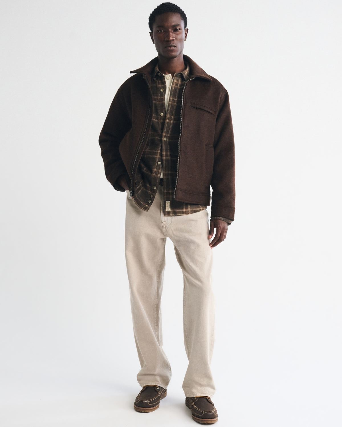 Abercrombie Wool-Blend Zip Trucker Jacket