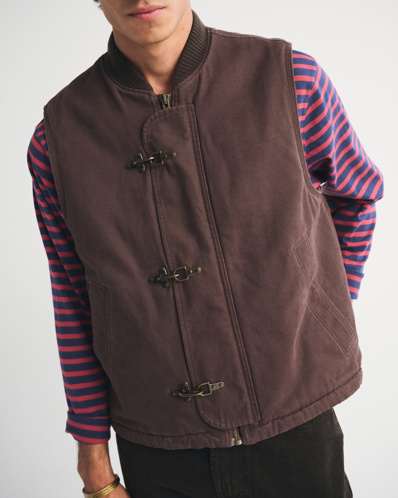 Abercrombie 100% Cotton Fireman Clasp Workwear Vest