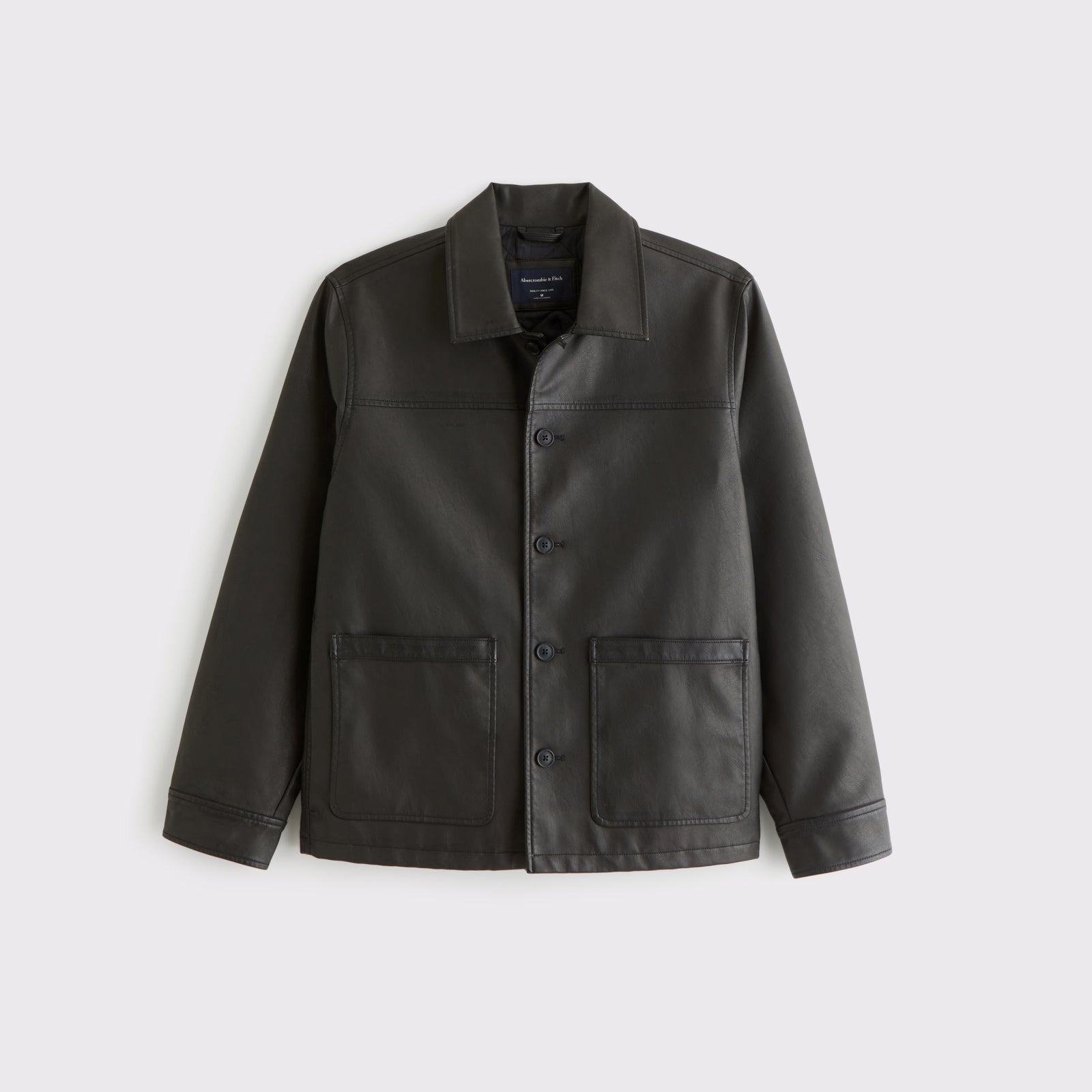 Abercrombie Vegan Leather Trucker Jacket