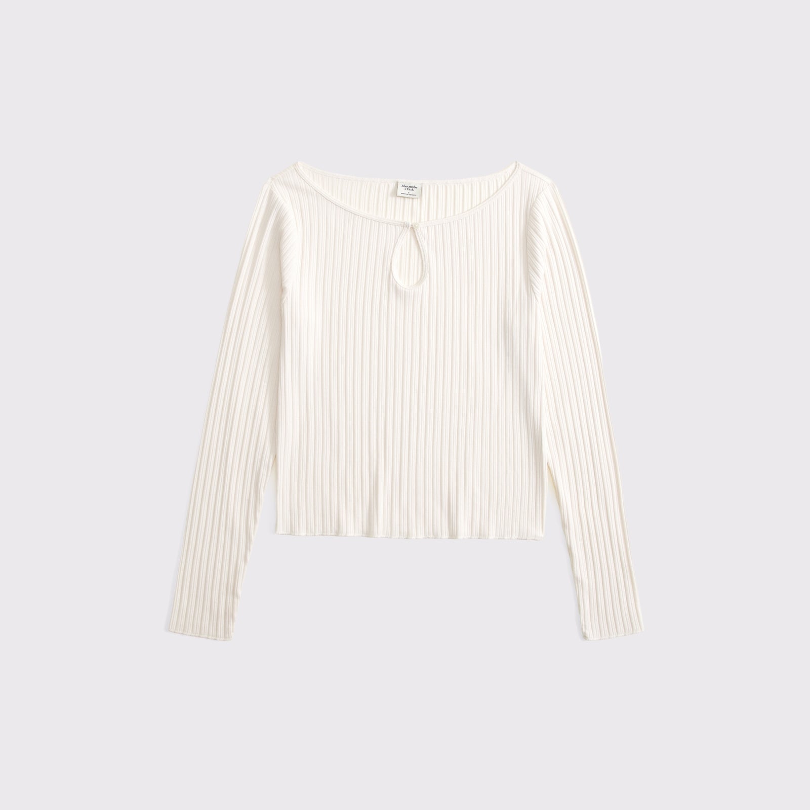 Abercrombie Long-Sleeve Rib Keyhole Top