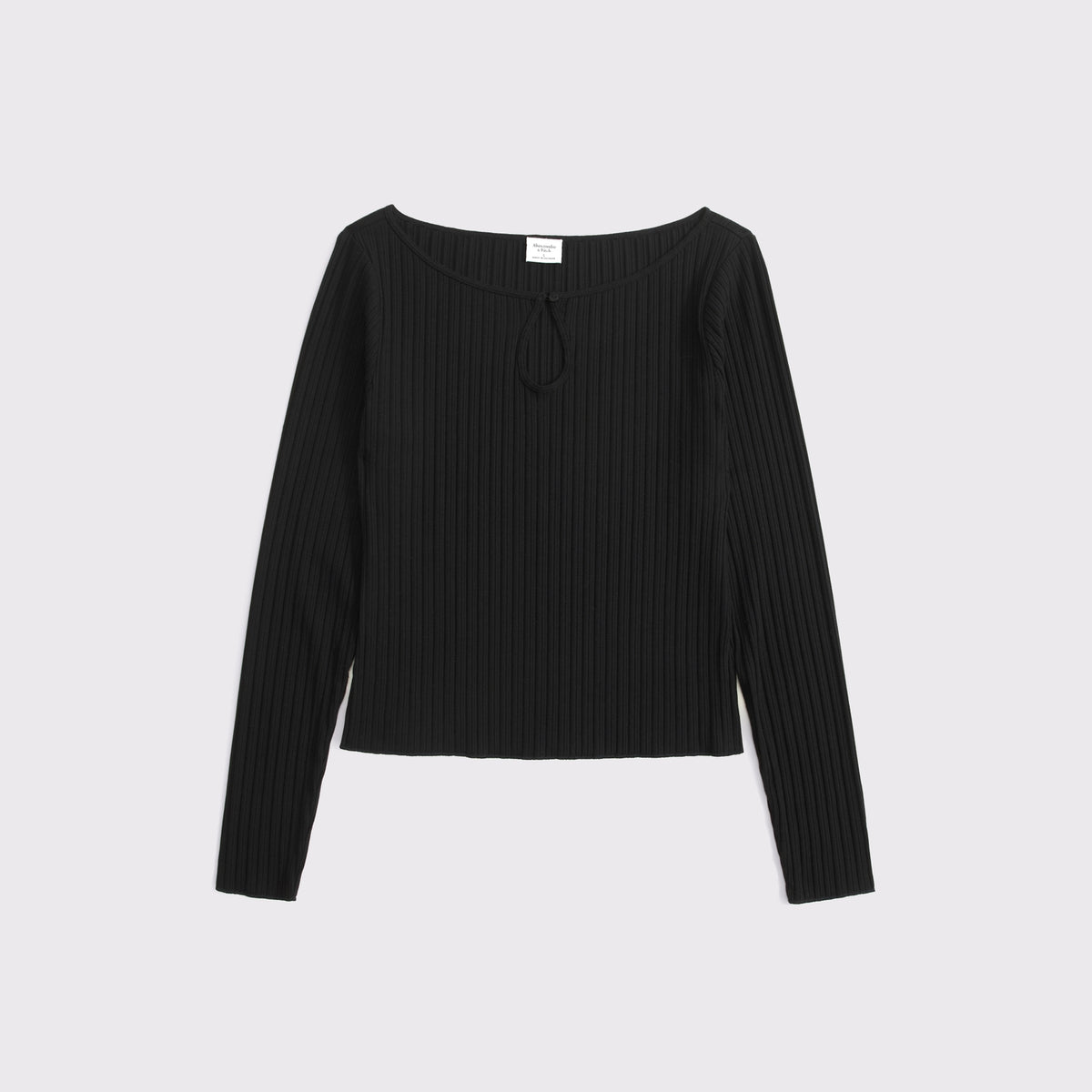 Abercrombie Long-Sleeve Rib Keyhole Top