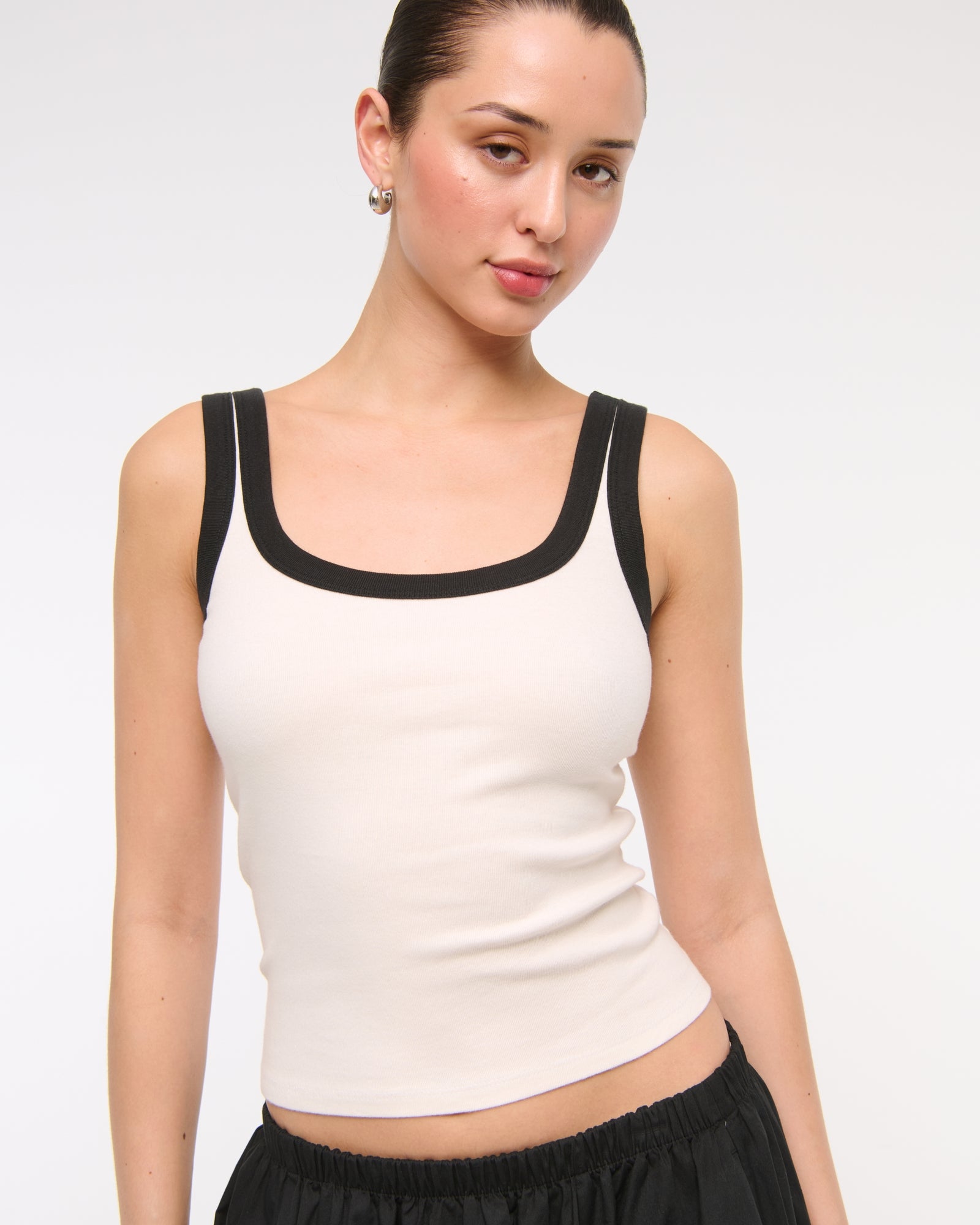 Abercrombie Vintage-Style Rib Tuckable Scoopneck Tank