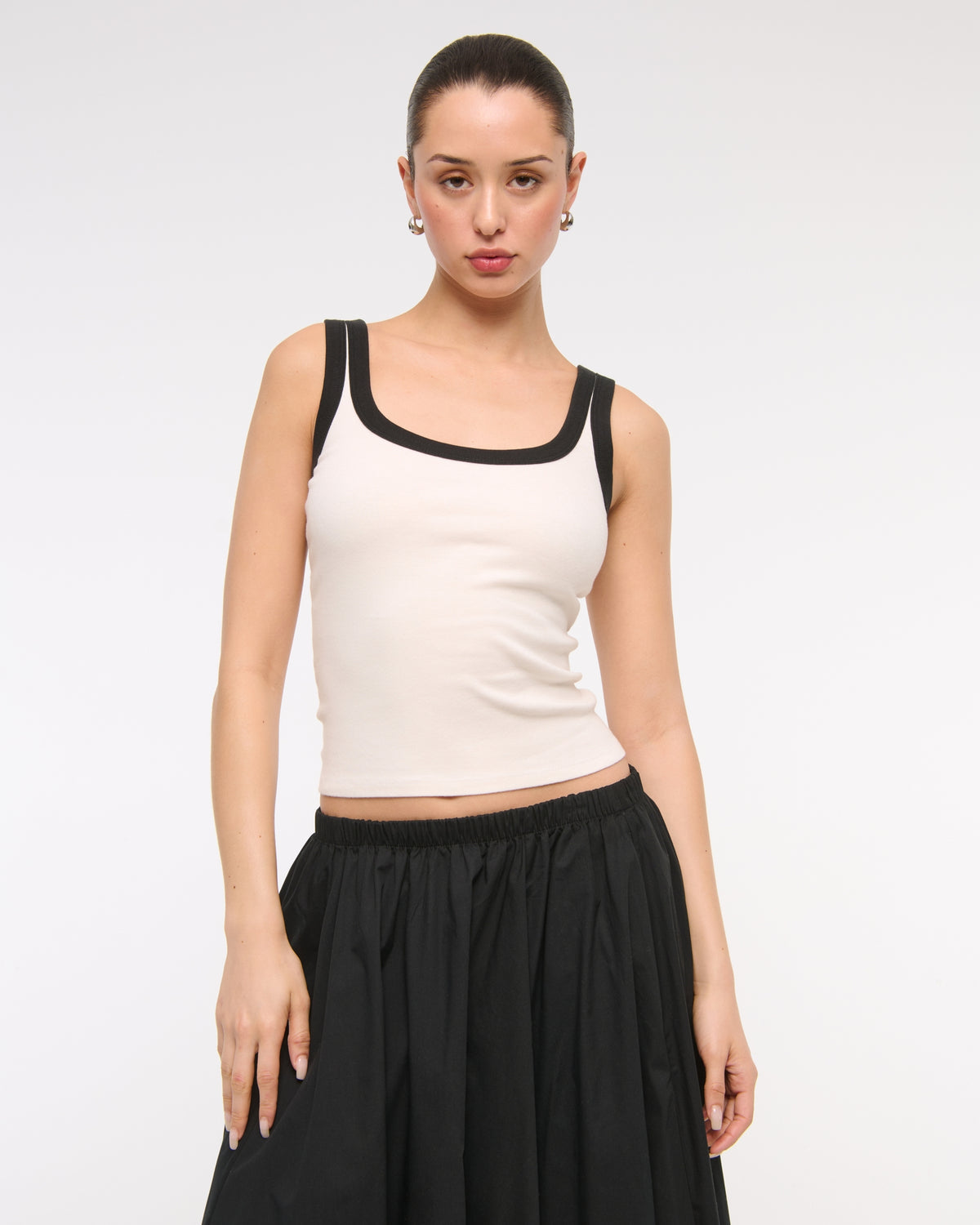 Abercrombie Vintage-Style Rib Tuckable Scoopneck Tank
