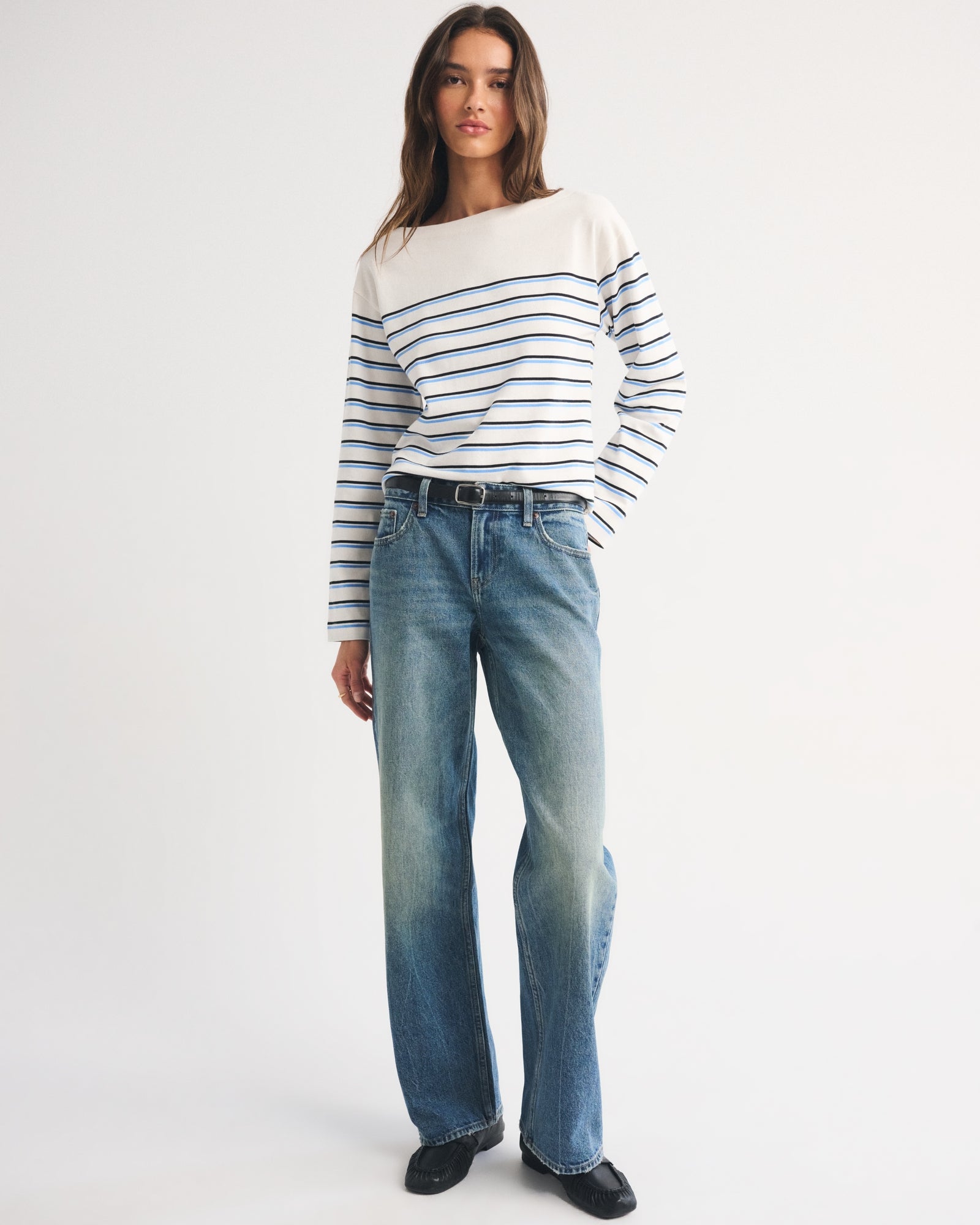 Abercrombie Long-Sleeve Mariner Boat Neck Tee