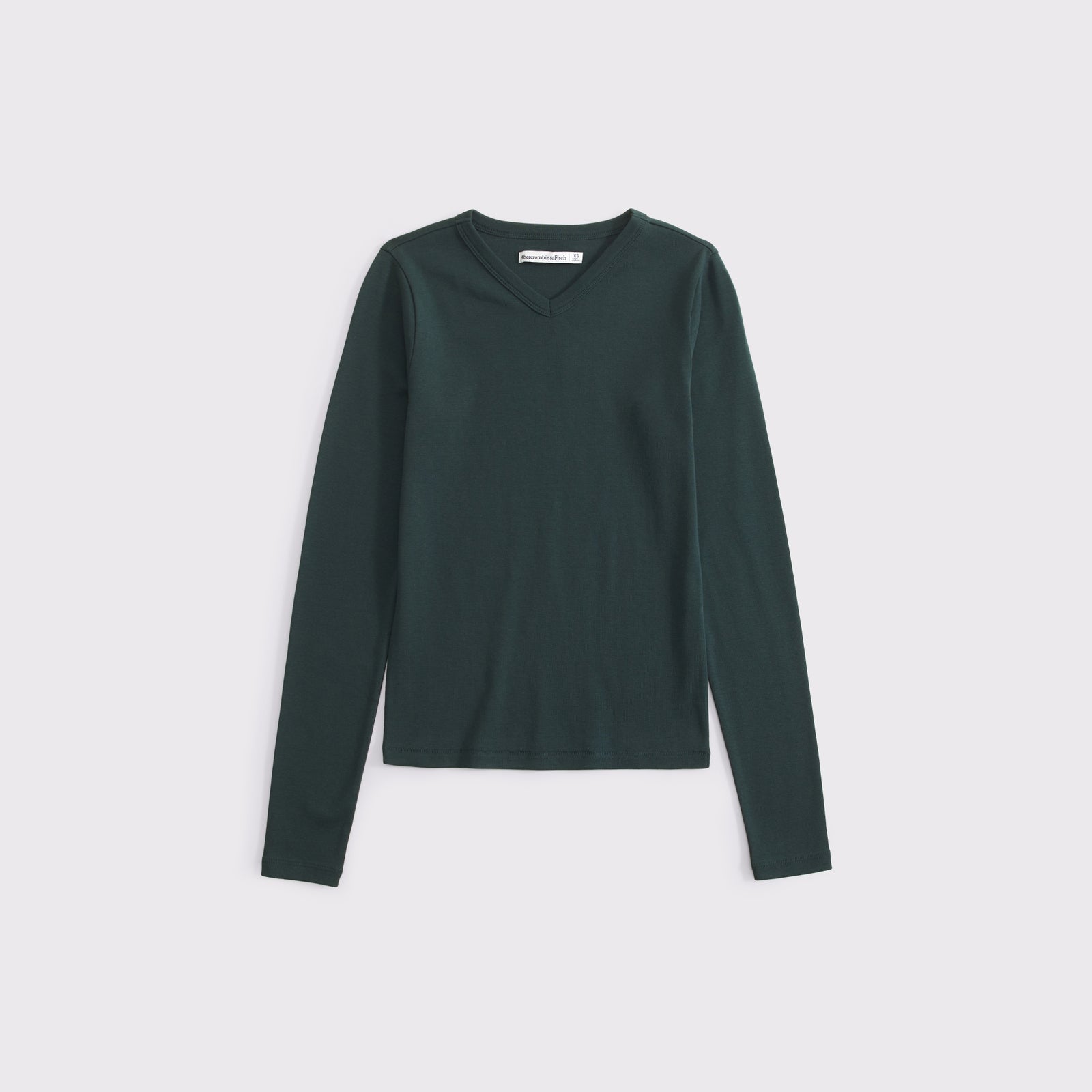 Abercrombie Long-Sleeve Tuckable Jersey V-Neck Baby Tee