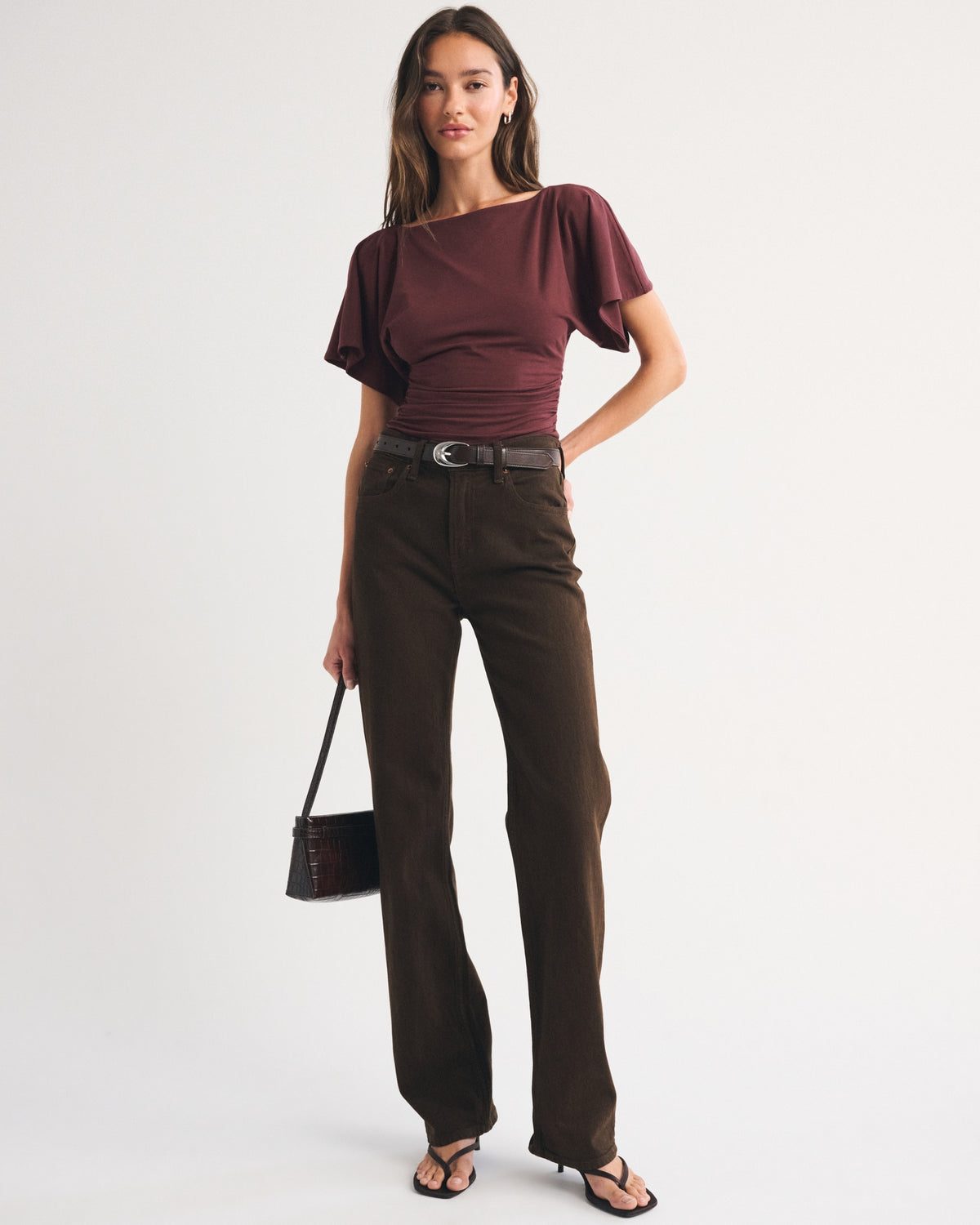 Abercrombie Flutter Sleeve Slash Top