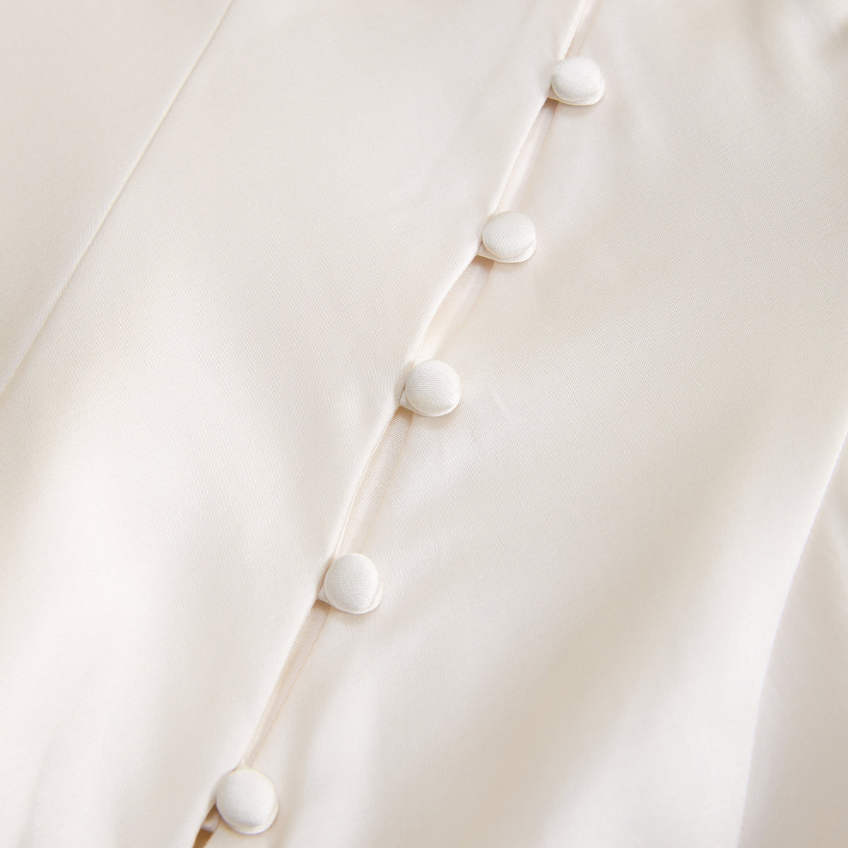 Abercrombie Lace-Trim Satin Button-Up Blouse