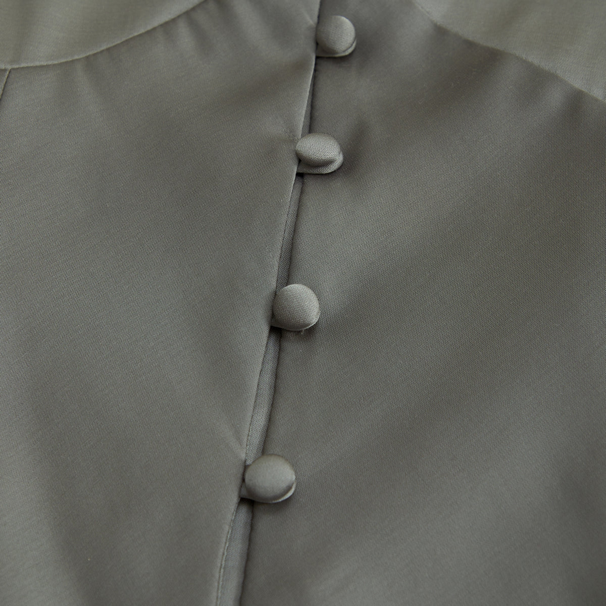 Abercrombie Lace-Trim Satin Button-Up Blouse