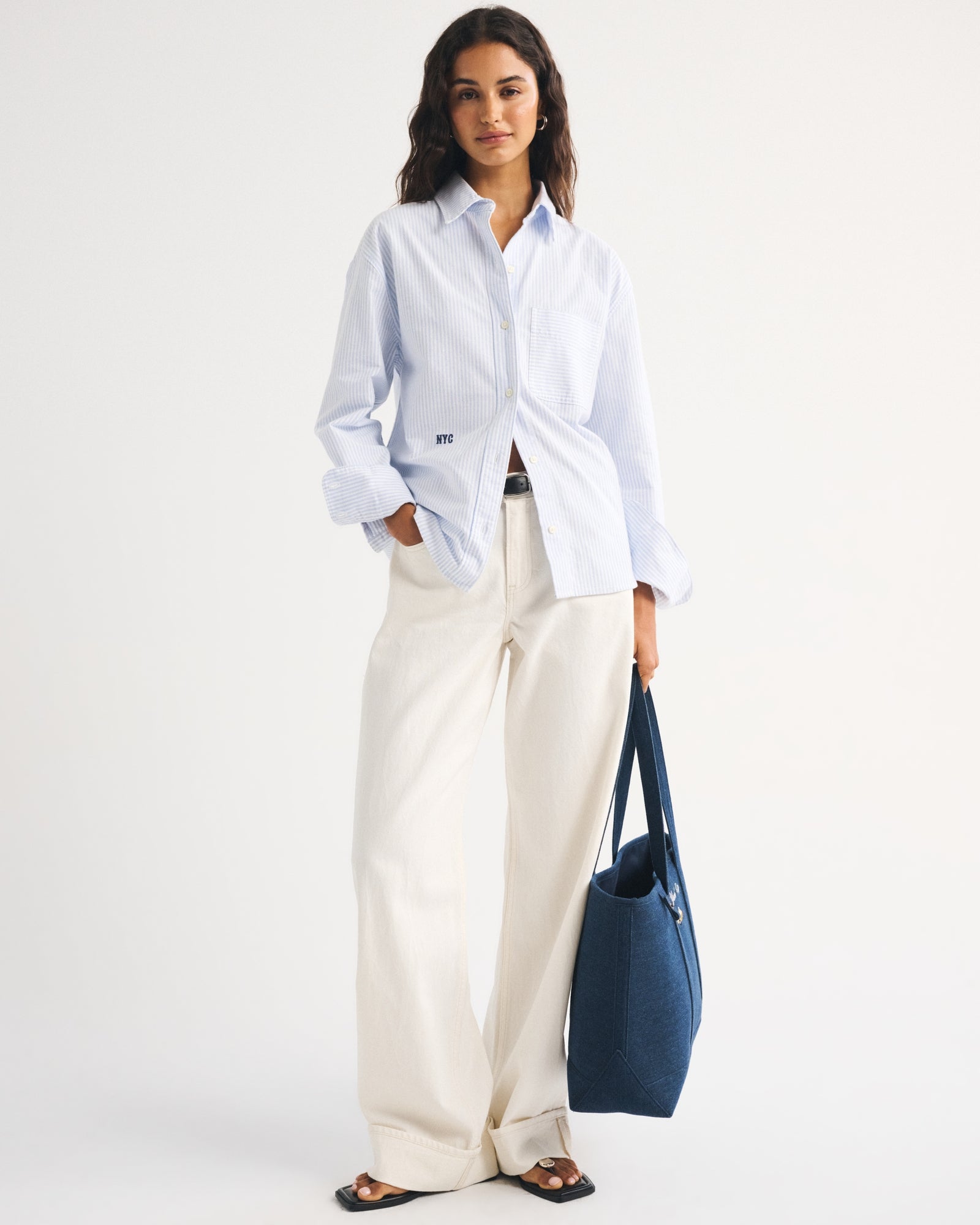 Abercrombie Abbode Oversized Embroidered Oxford Shirt