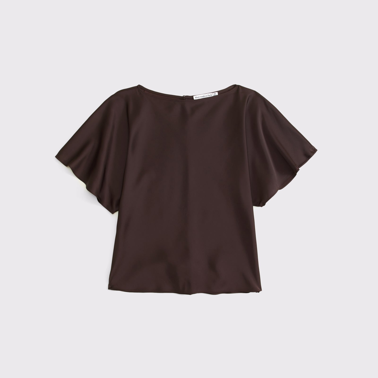 Abercrombie Satin Flutter Sleeve Slash Top