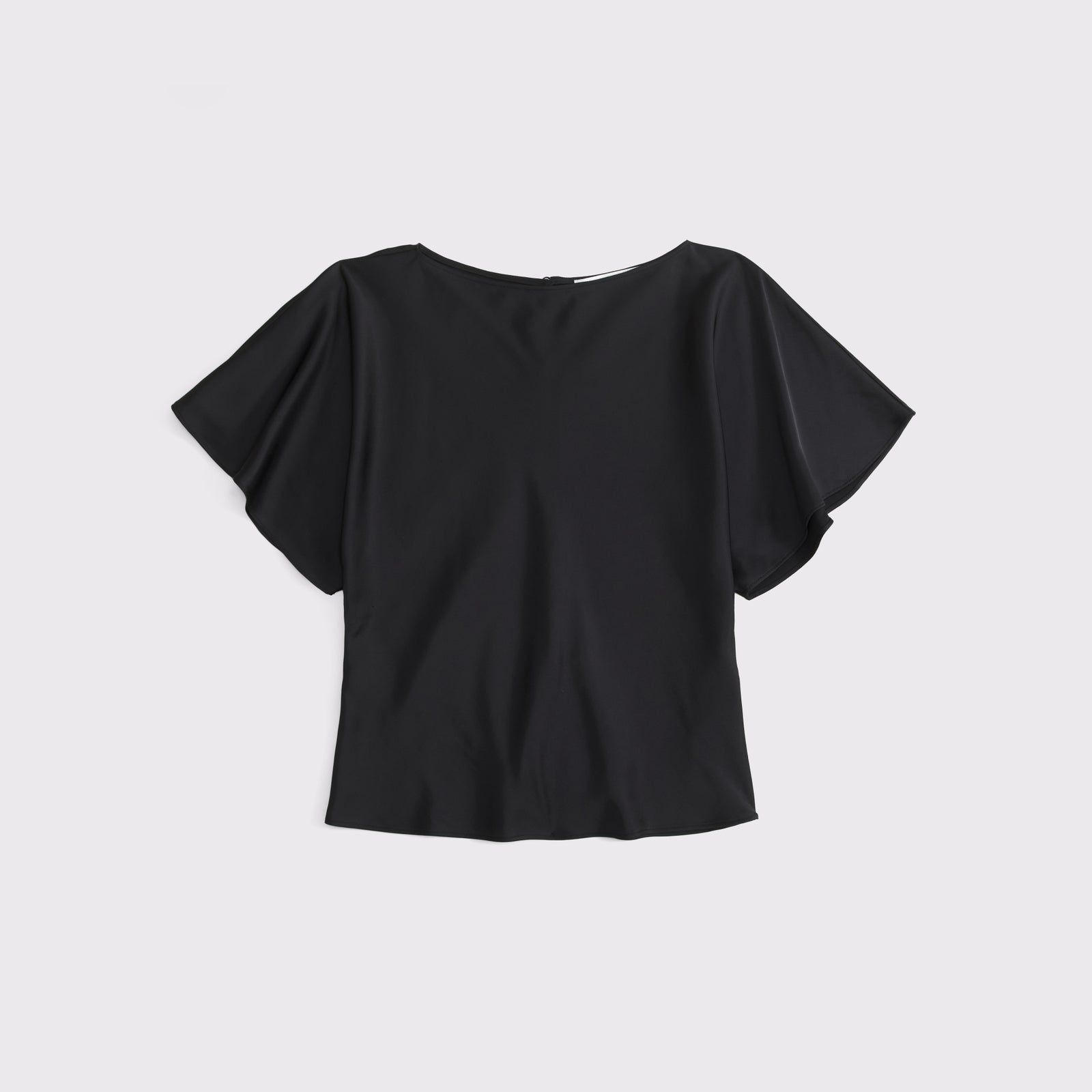 Abercrombie Satin Flutter Sleeve Slash Top