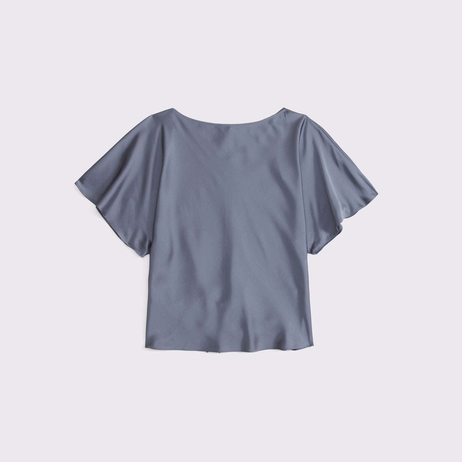 Abercrombie Satin Flutter Sleeve Slash Top