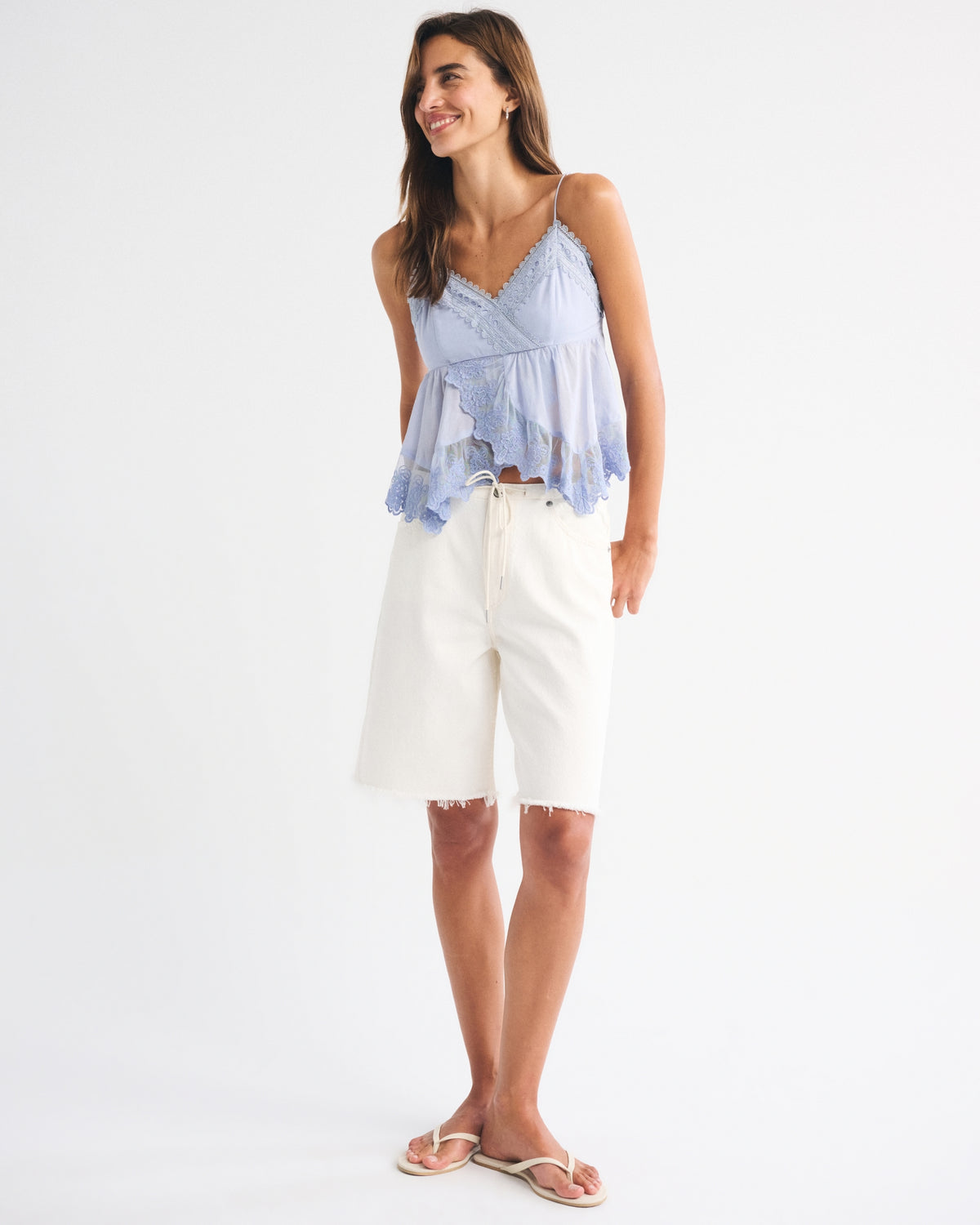 Abercrombie Babydoll Lace-Trim Cami