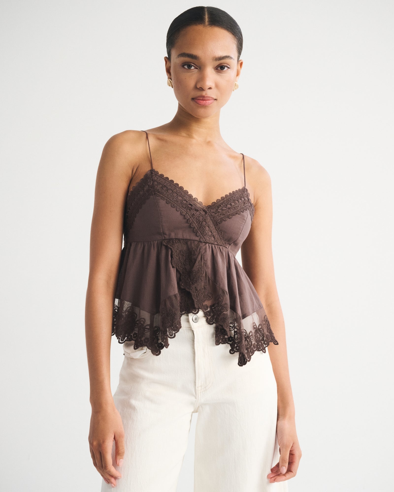 Abercrombie Babydoll Lace-Trim Cami
