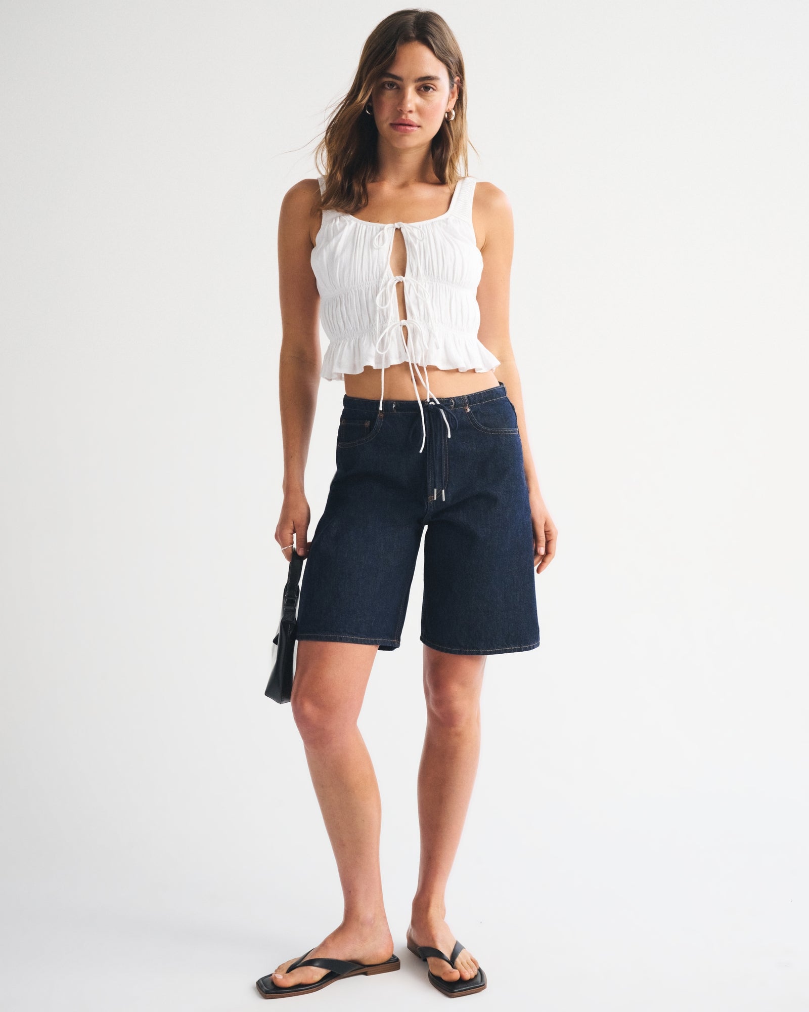 Abercrombie Ruched Tie-Front Top