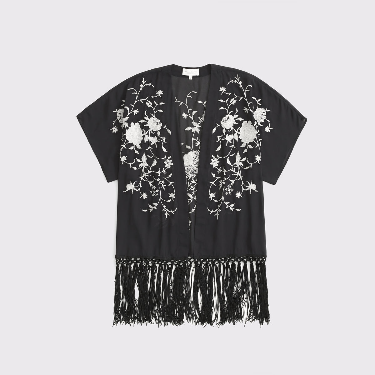 Abercrombie Embroidered Fringe Shawl