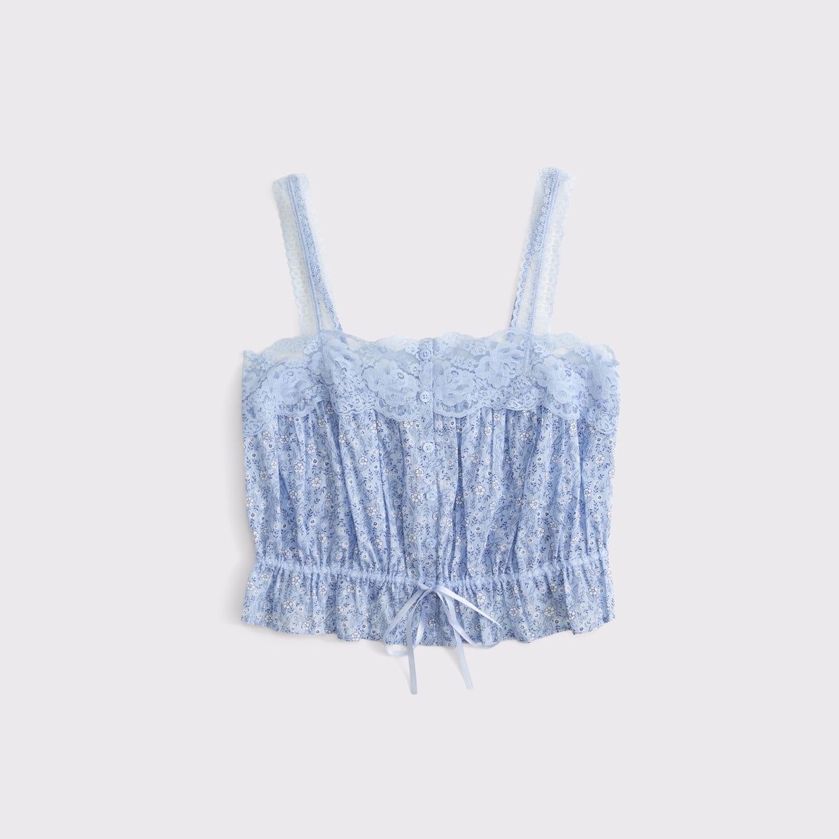 Abercrombie Lace-Trim Cinched Button-Through Cami