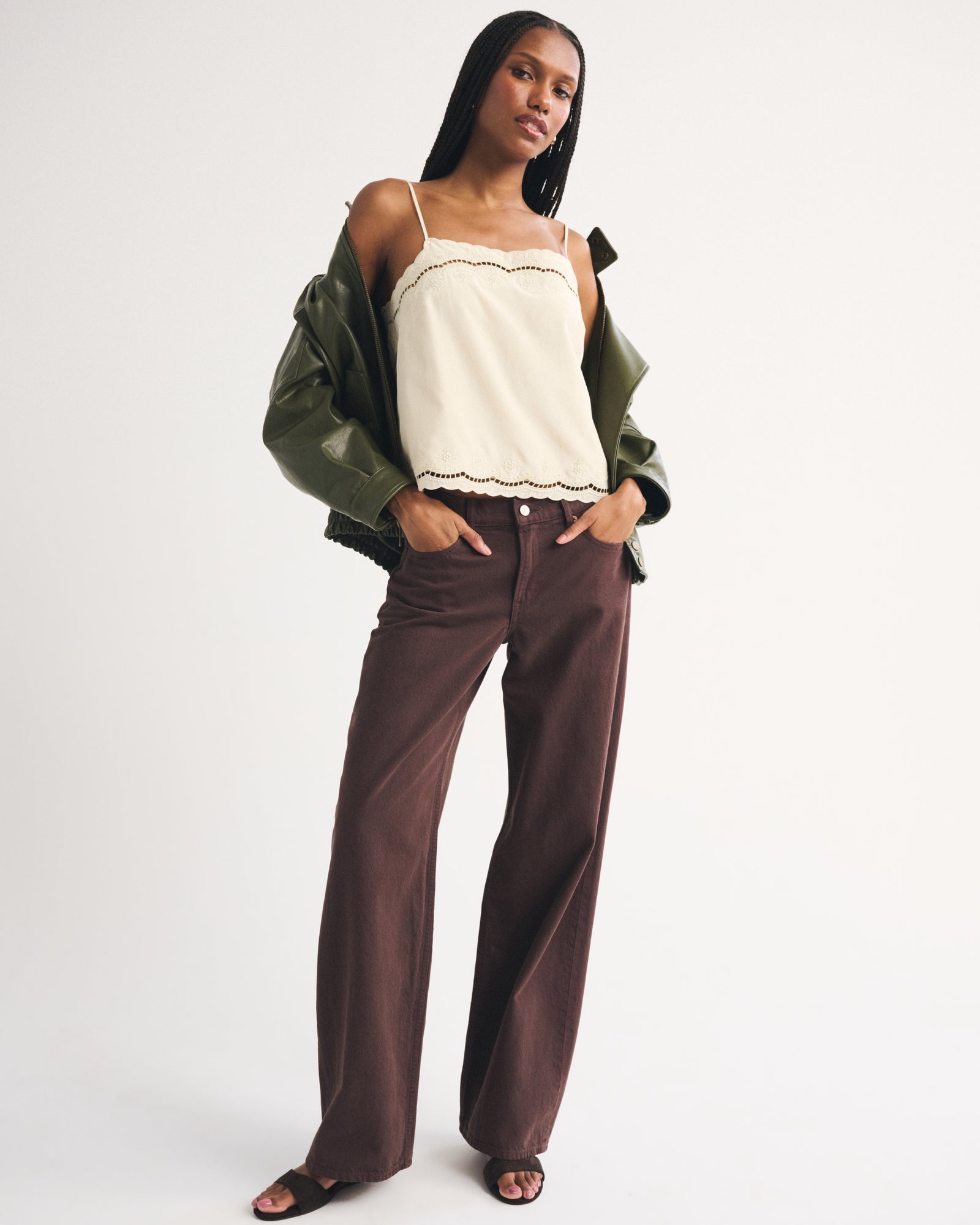 Abercrombie Cotton-Silk Blend Cutwork Cami