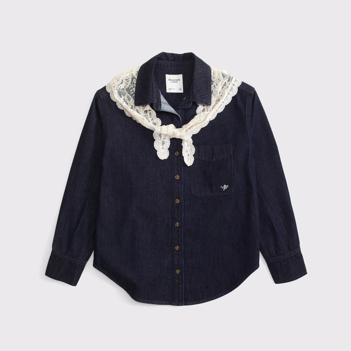 Abercrombie Removable Scarf Denim Shirt