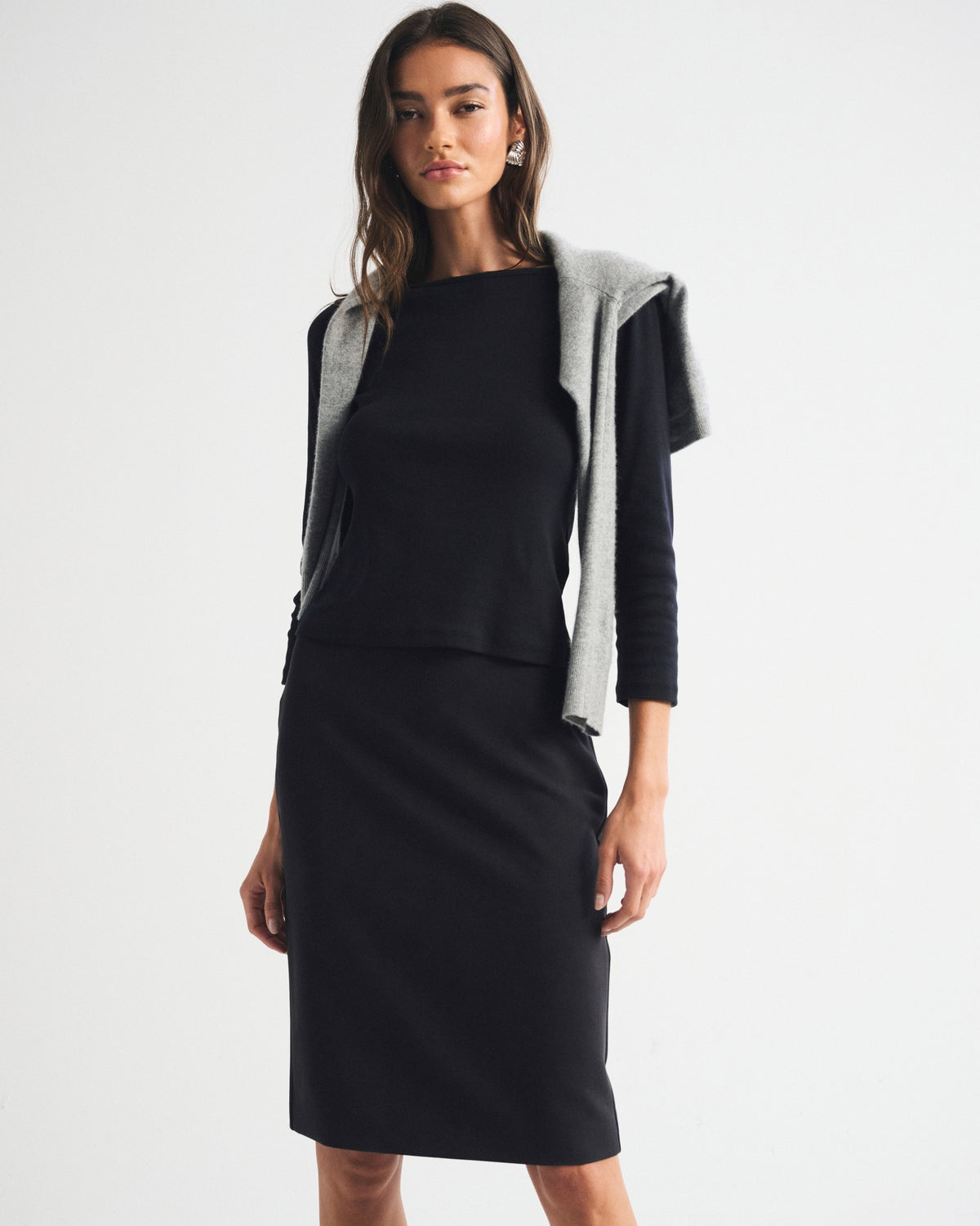 Abercrombie High Rise Pencil Midi Skirt