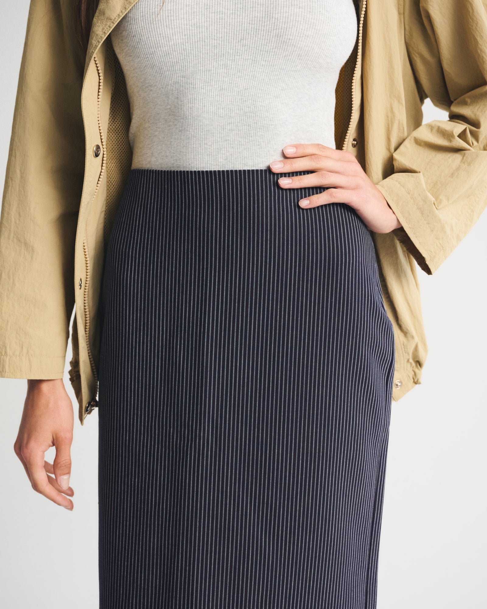 Abercrombie High Rise Pencil Midi Skirt